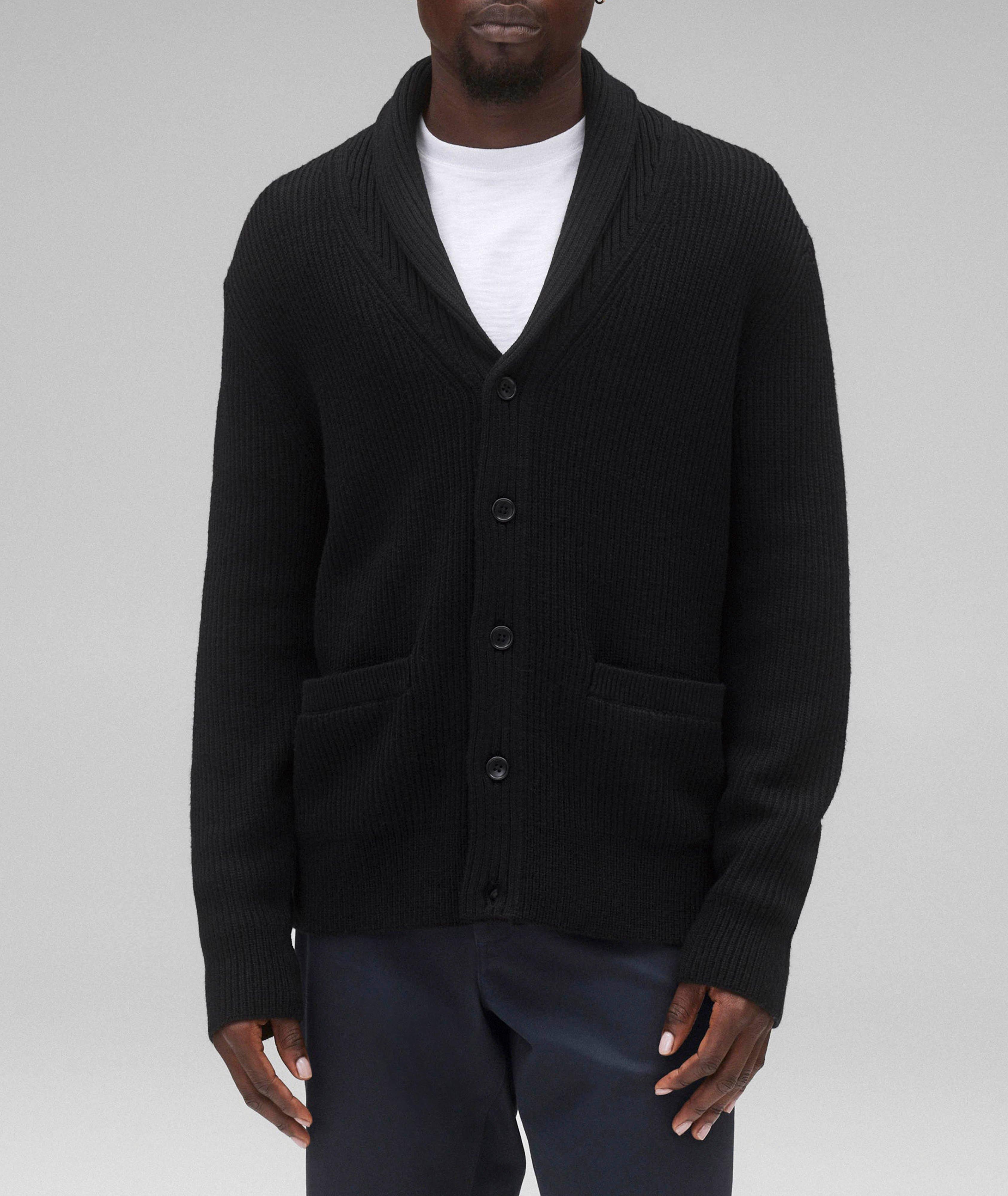 Wool-Blend Shawl Collar Cardigan image 1