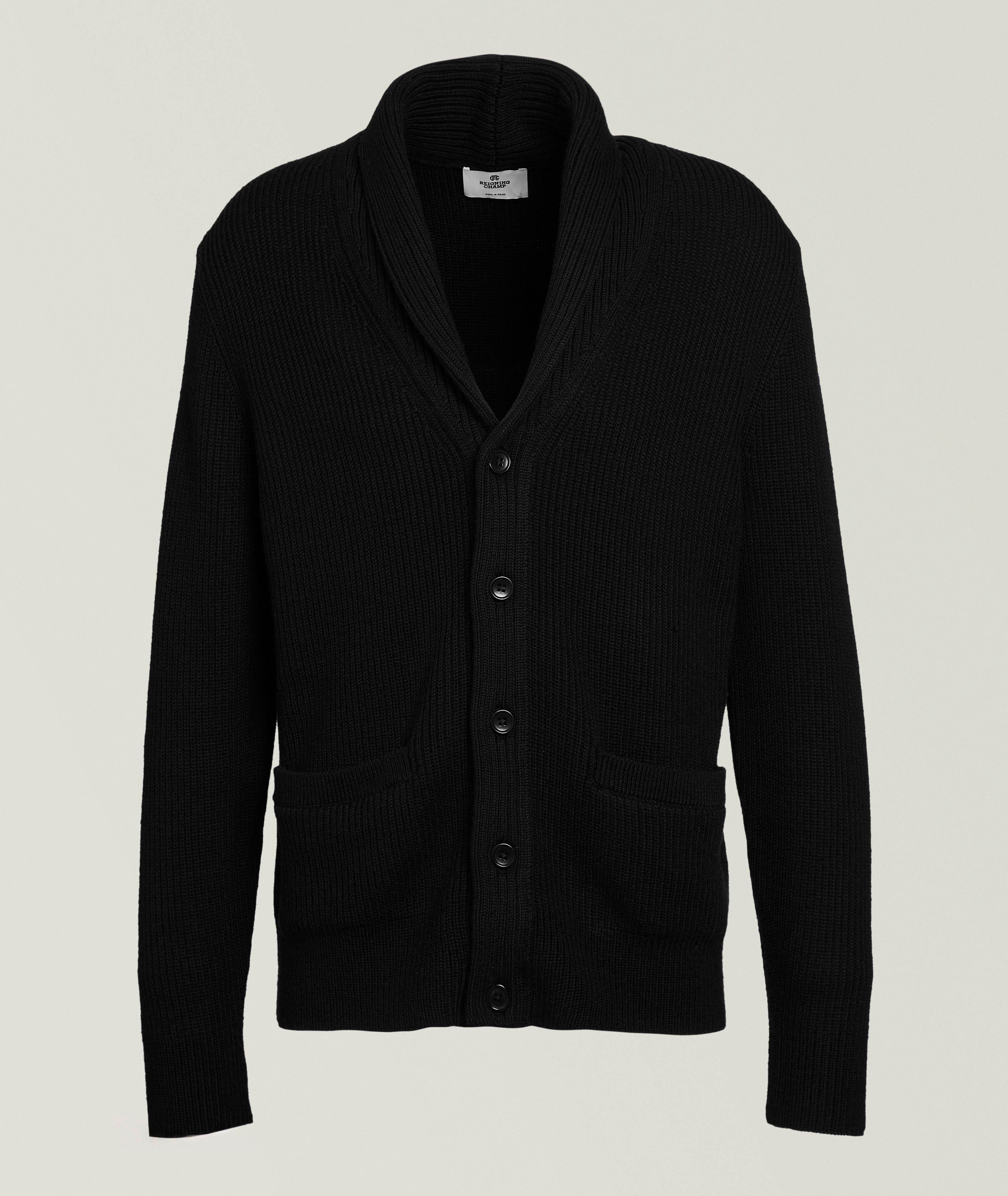 Wool-Blend Shawl Collar Cardigan image 0