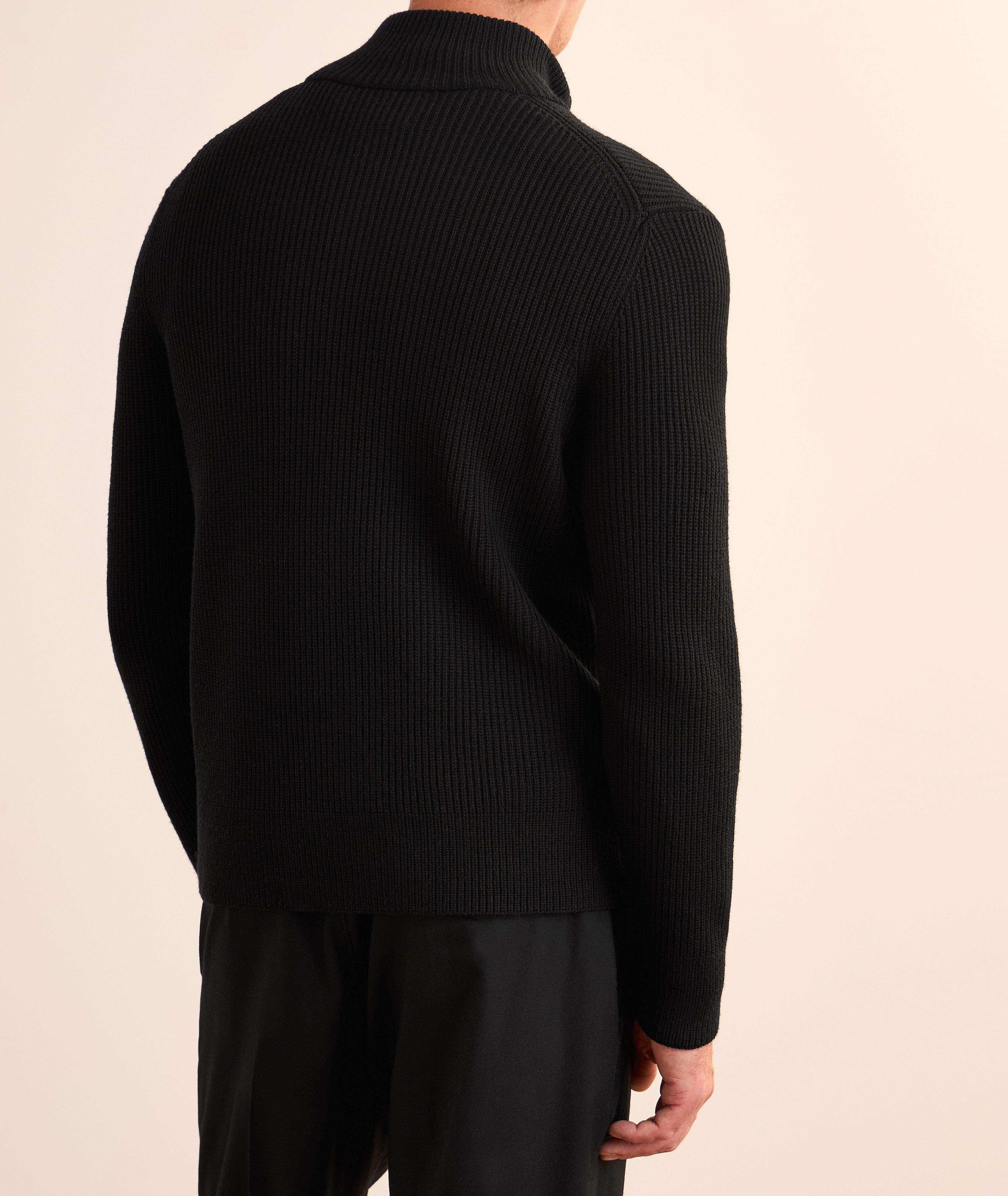 Vinnie Wool Ribbed Quarter-Zip Sweater image 2