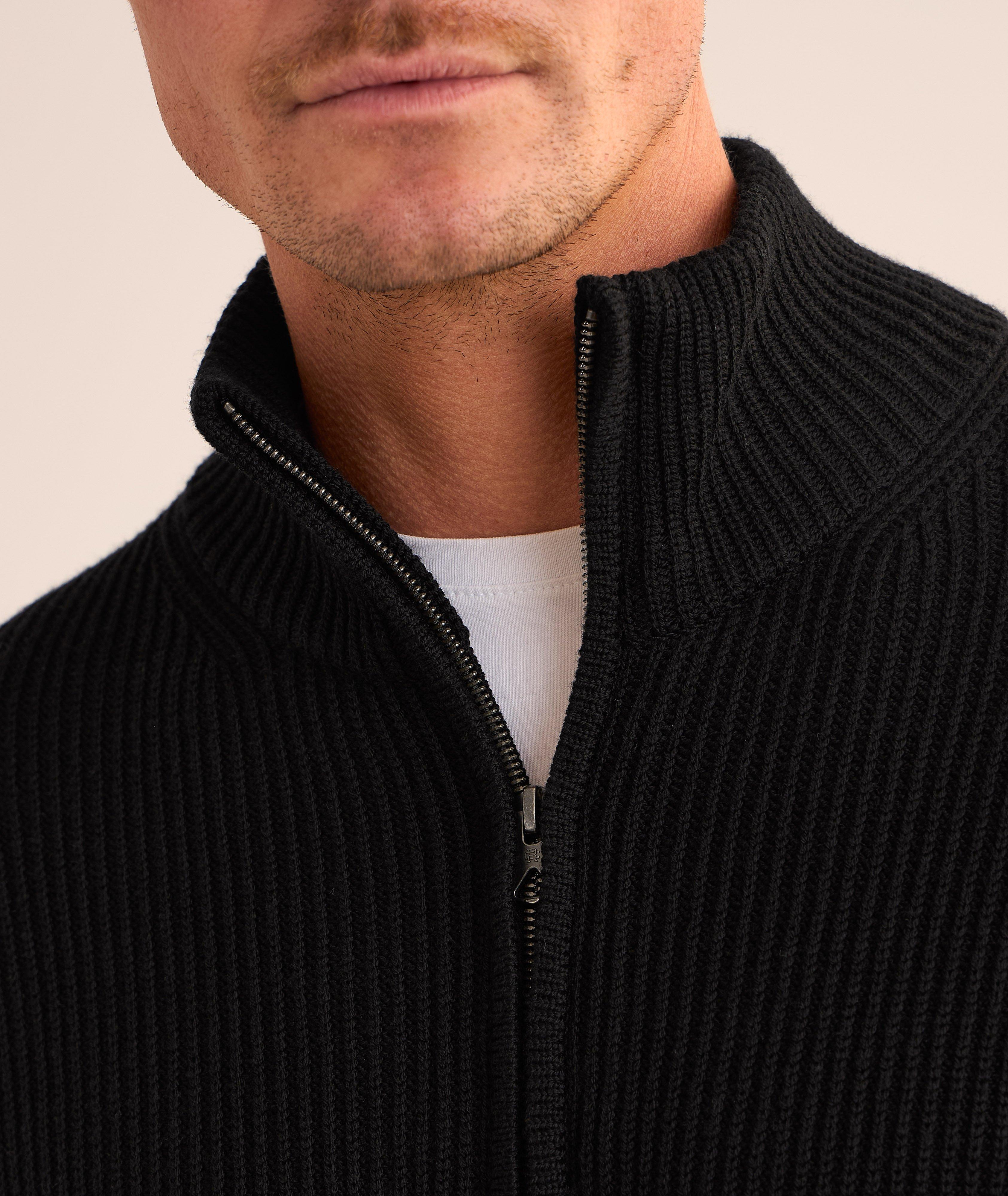 Vinnie Wool Ribbed Quarter-Zip Sweater image 3