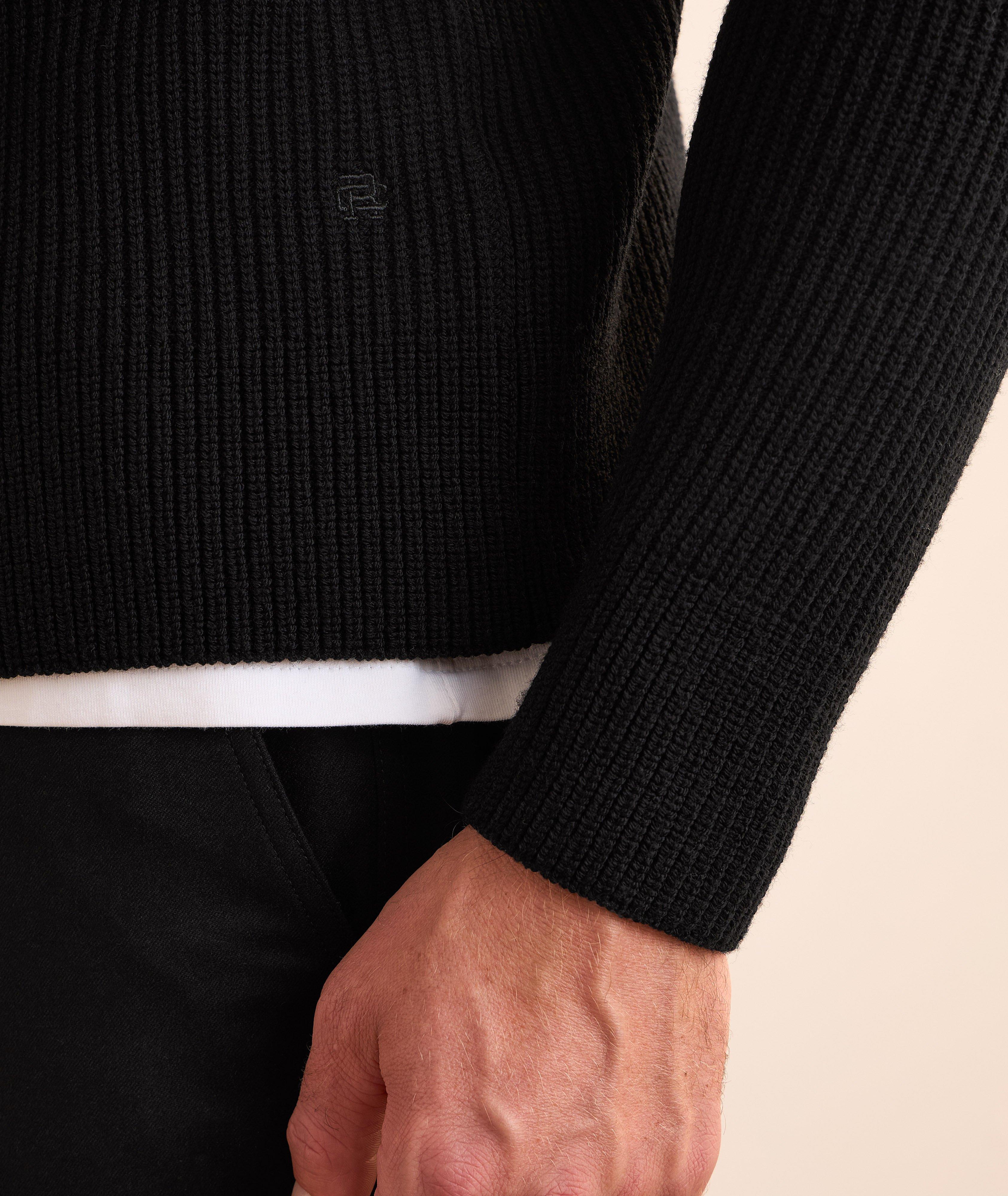 Vinnie Wool Ribbed Quarter-Zip Sweater image 4