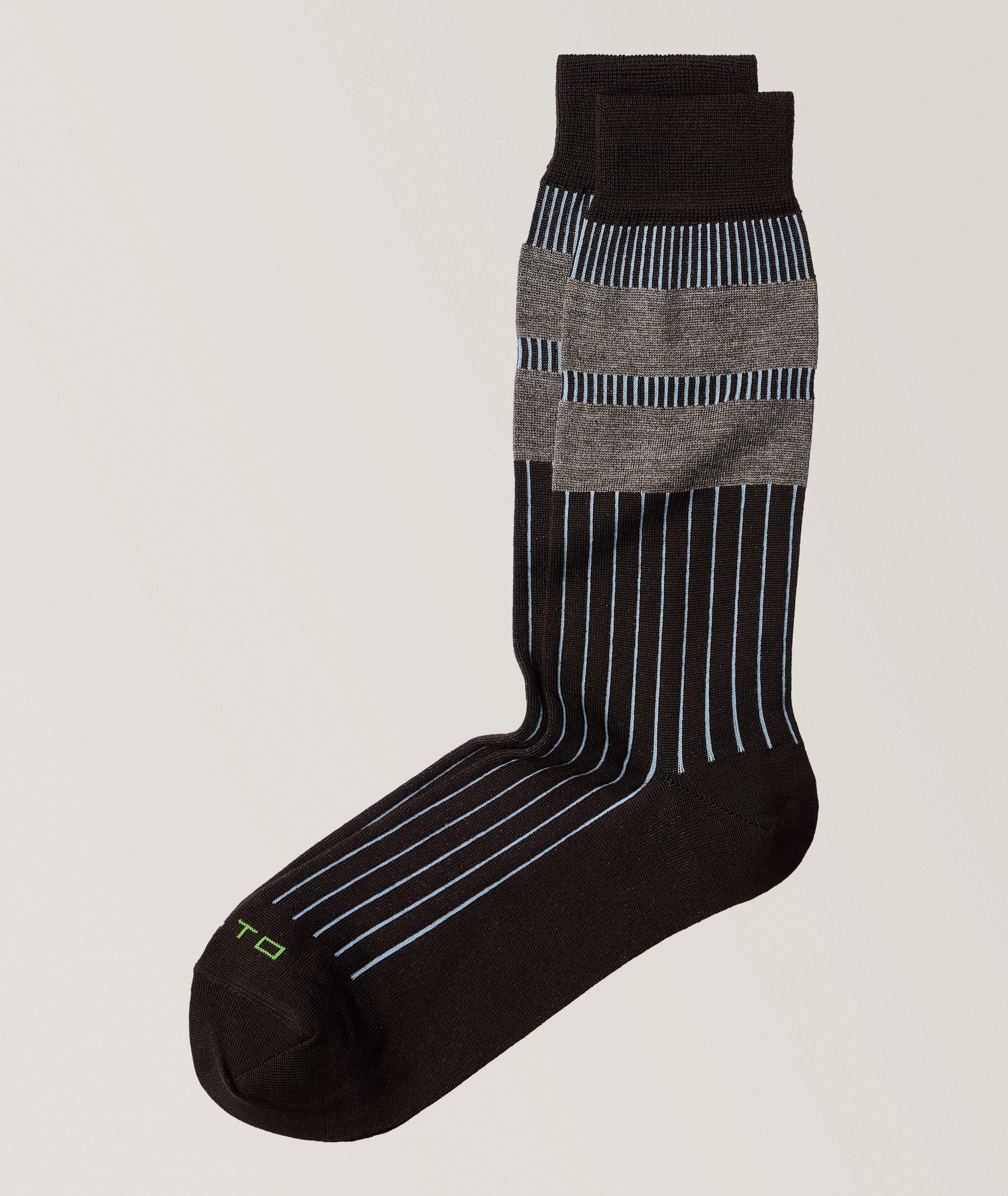 Chaussettes courtes Steve à motif rayé multicolore image 0