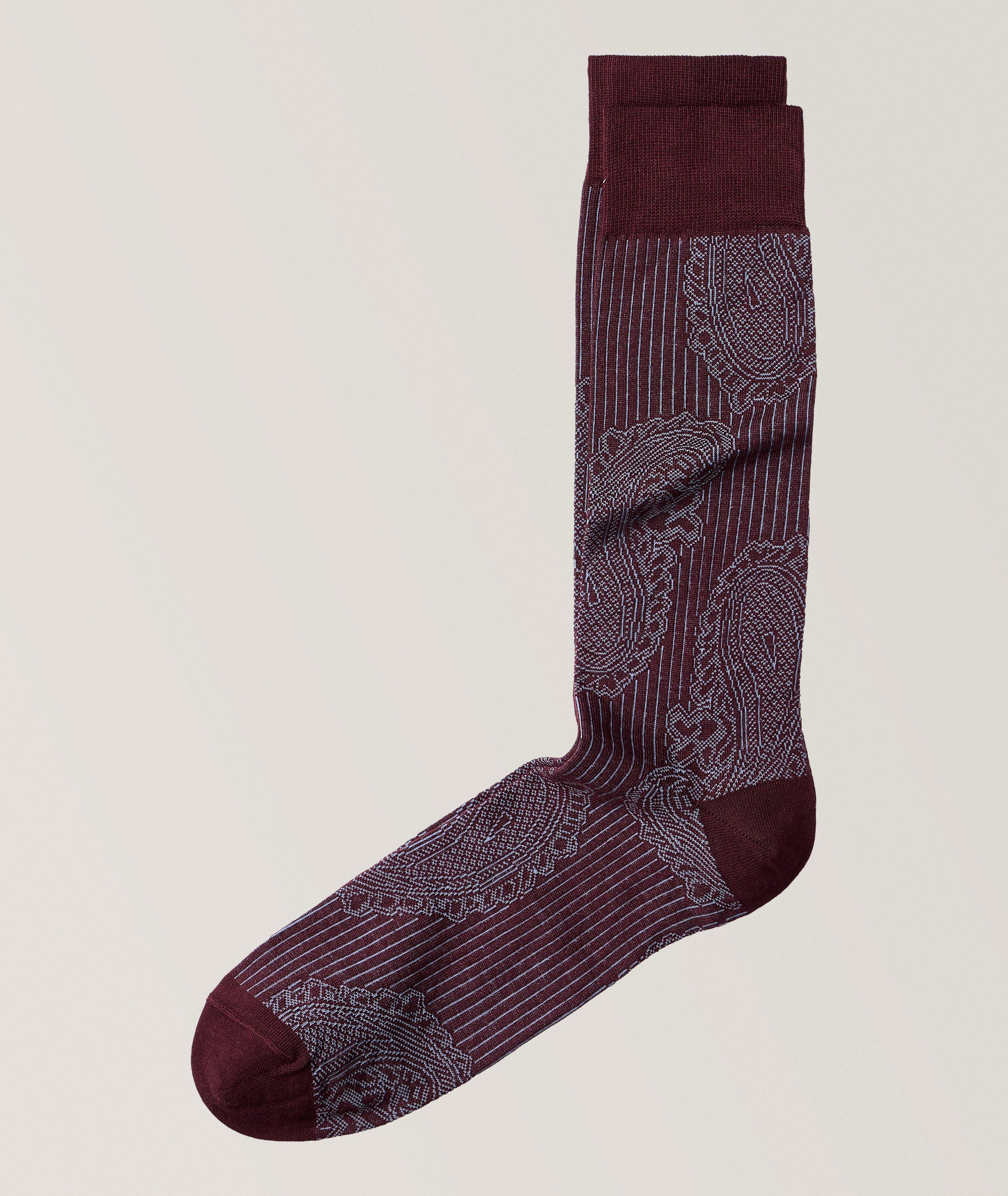 Chaussettes courtes Vanesio à motif rayé paisley image 0