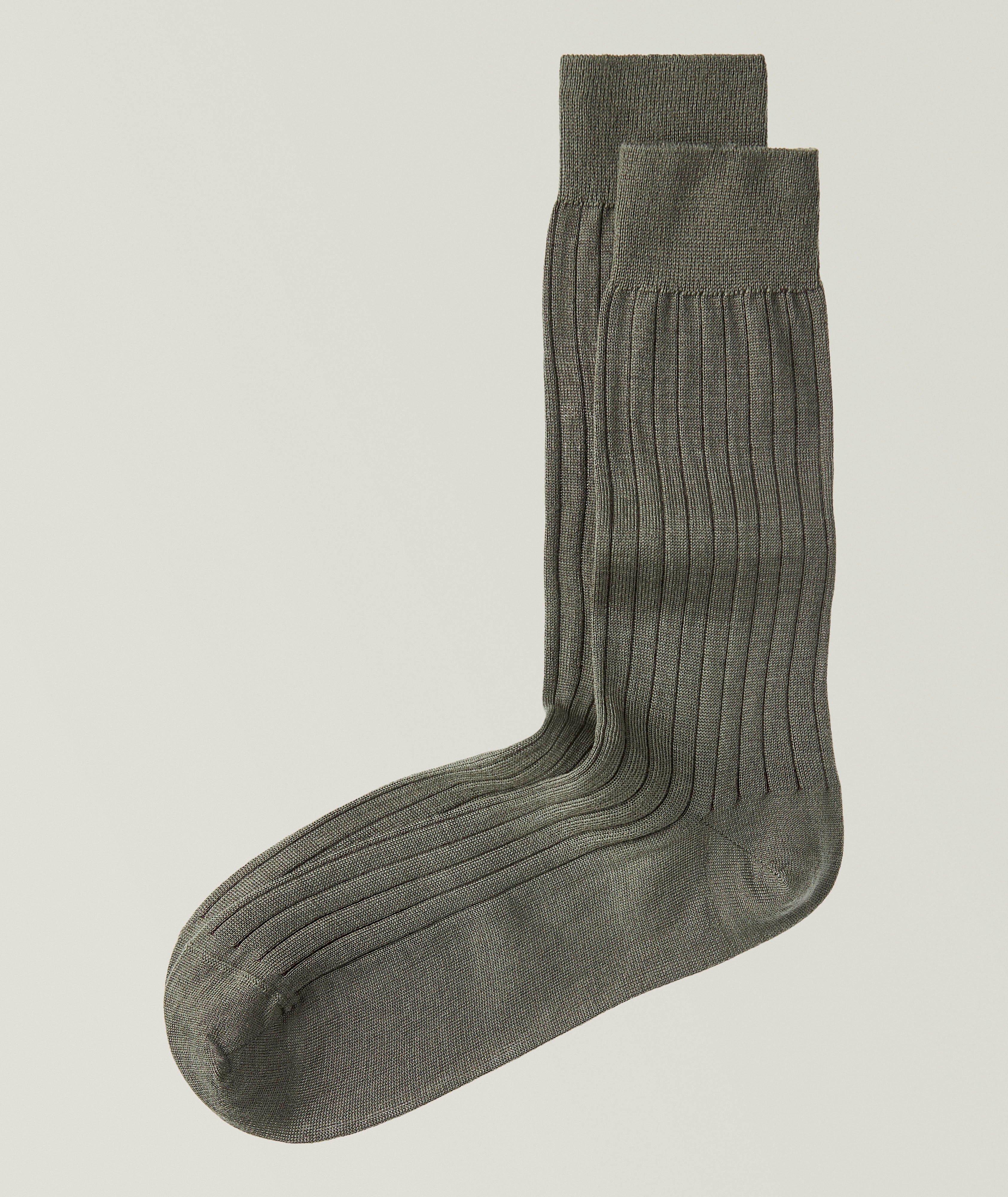 Brock Rib-Striped Wool-Cotton  Socks  image 0