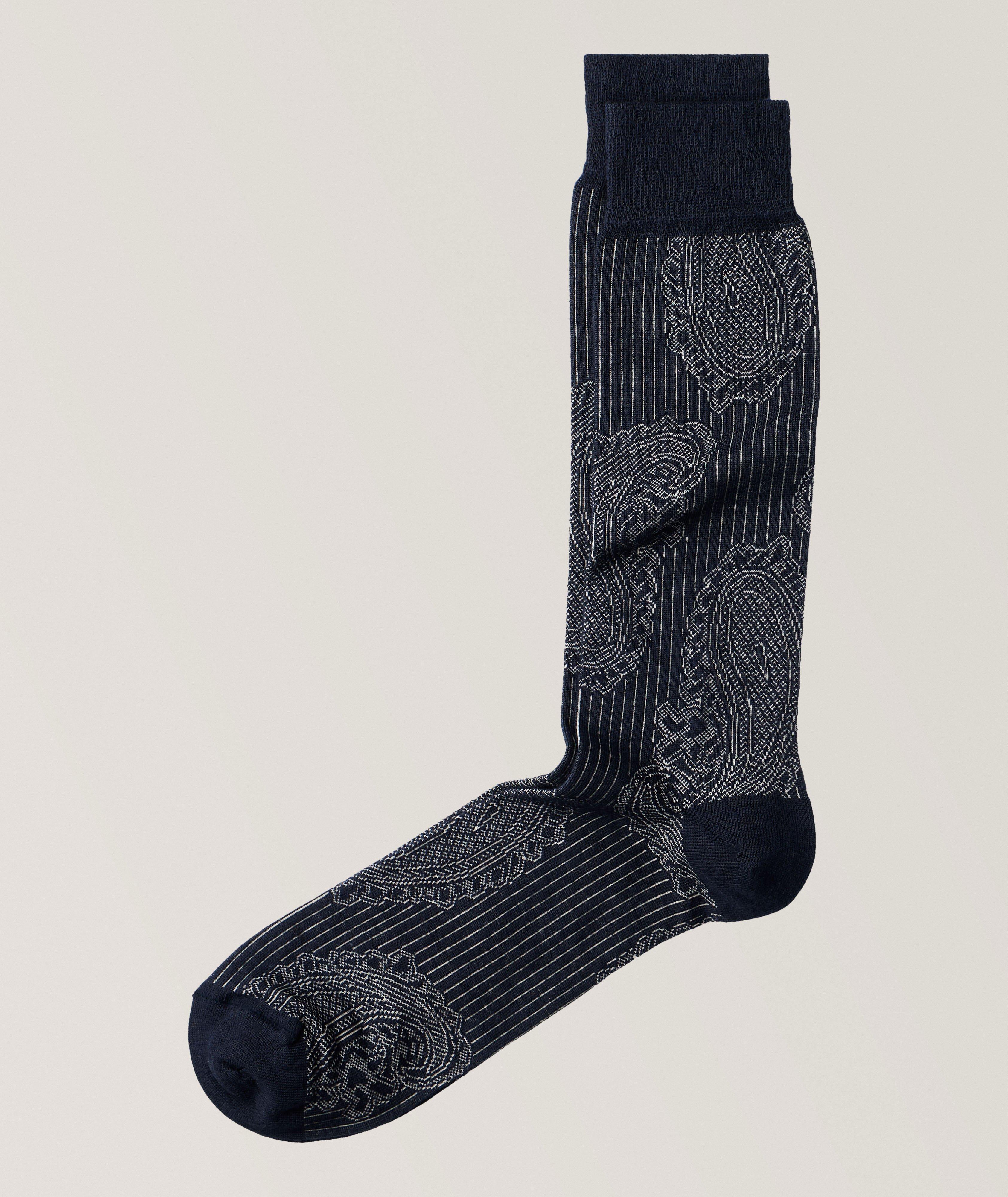 Chaussettes courtes Vanesio à motif rayé paisley image 0