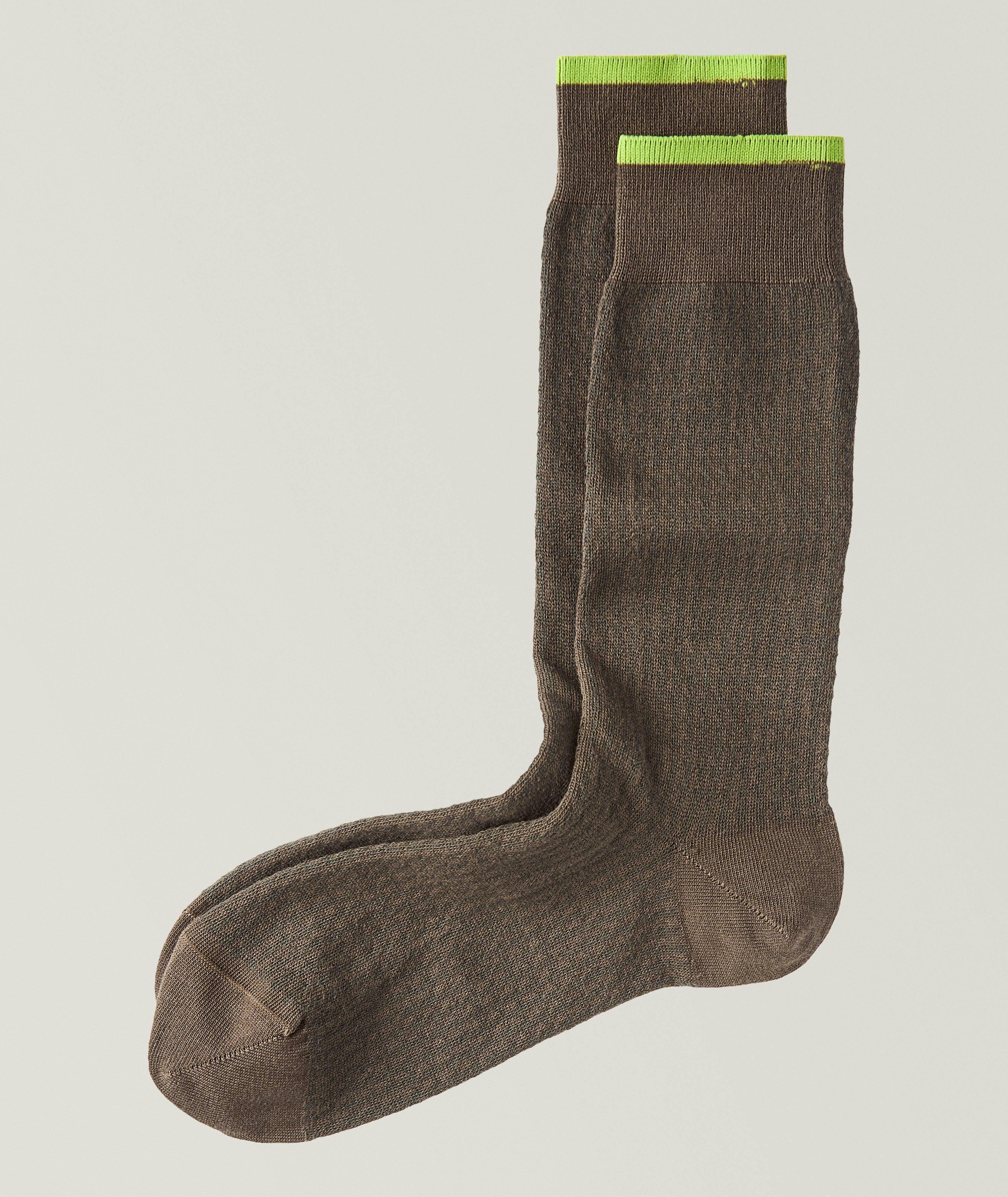 Chaussettes courtes Gianni en coton et cachemire à motif pied-de-poule image 0