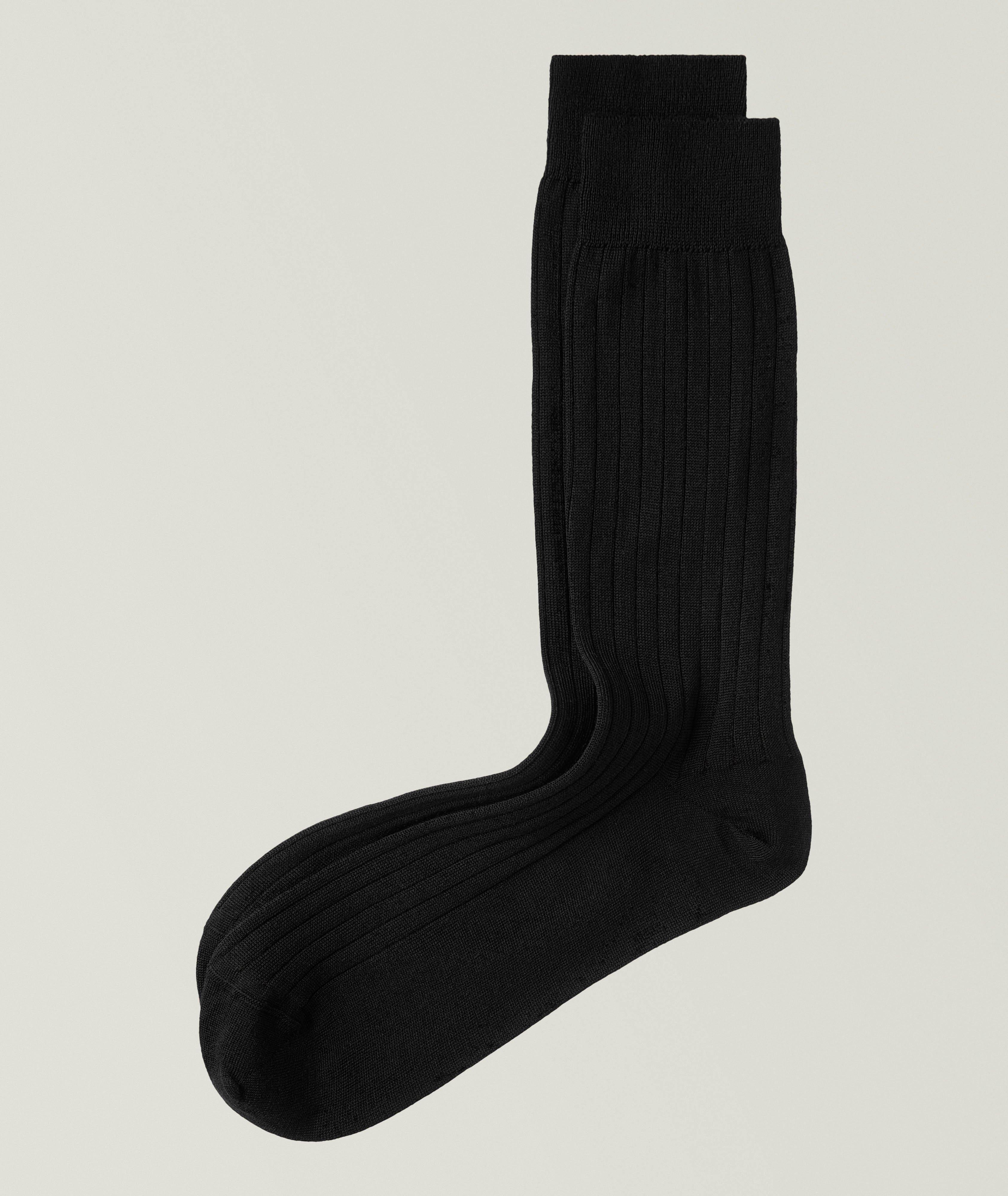 Brock Wool-Cotton Rib-Striped Socks  image 0
