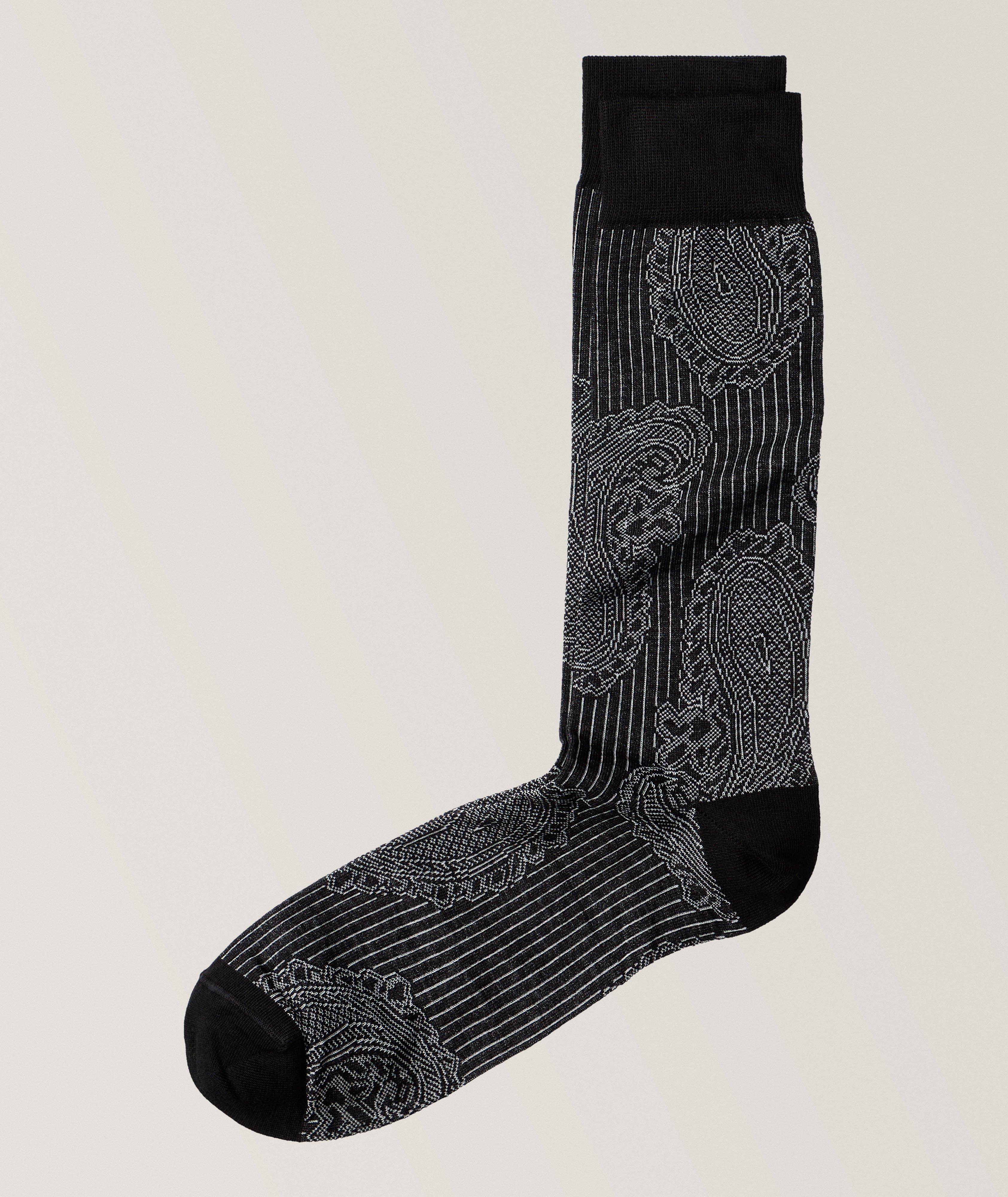 Chaussettes courtes Vanesio à motif rayé paisley image 0