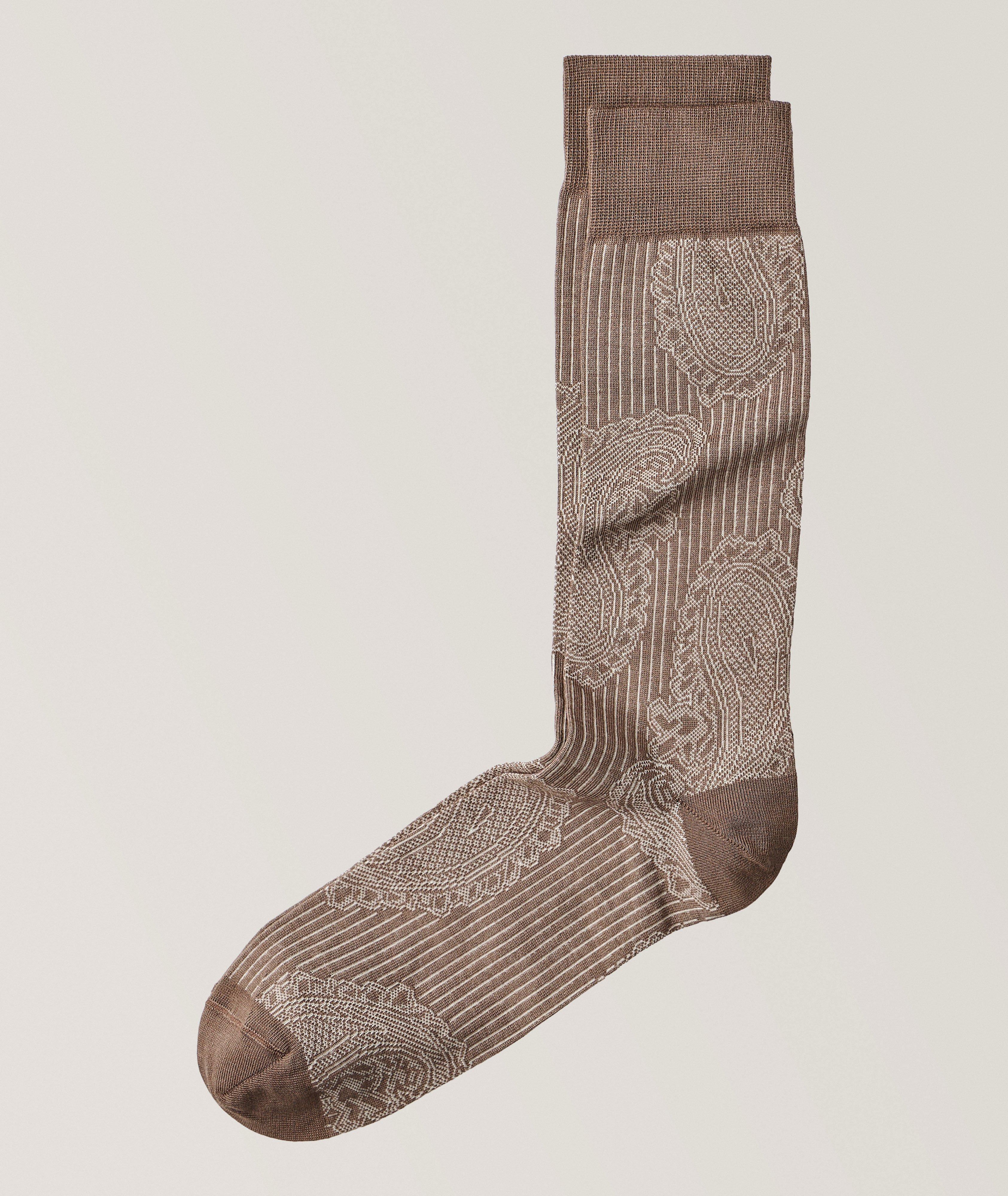 Chaussettes courtes Vanesio à motif rayé paisley image 0