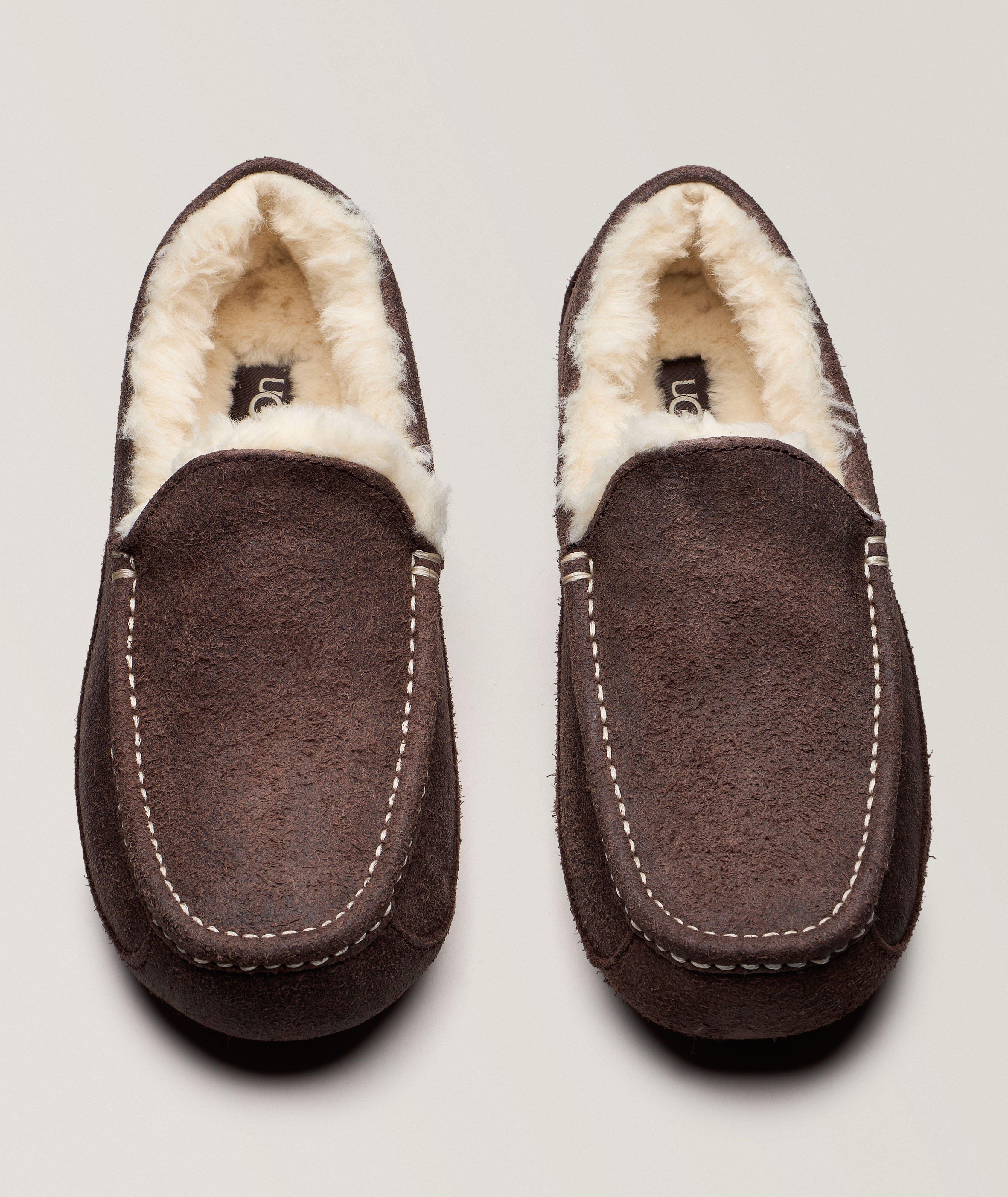 UGG DK BRWN NUBUCK SHEARLING ASCOT DRIVER image 1