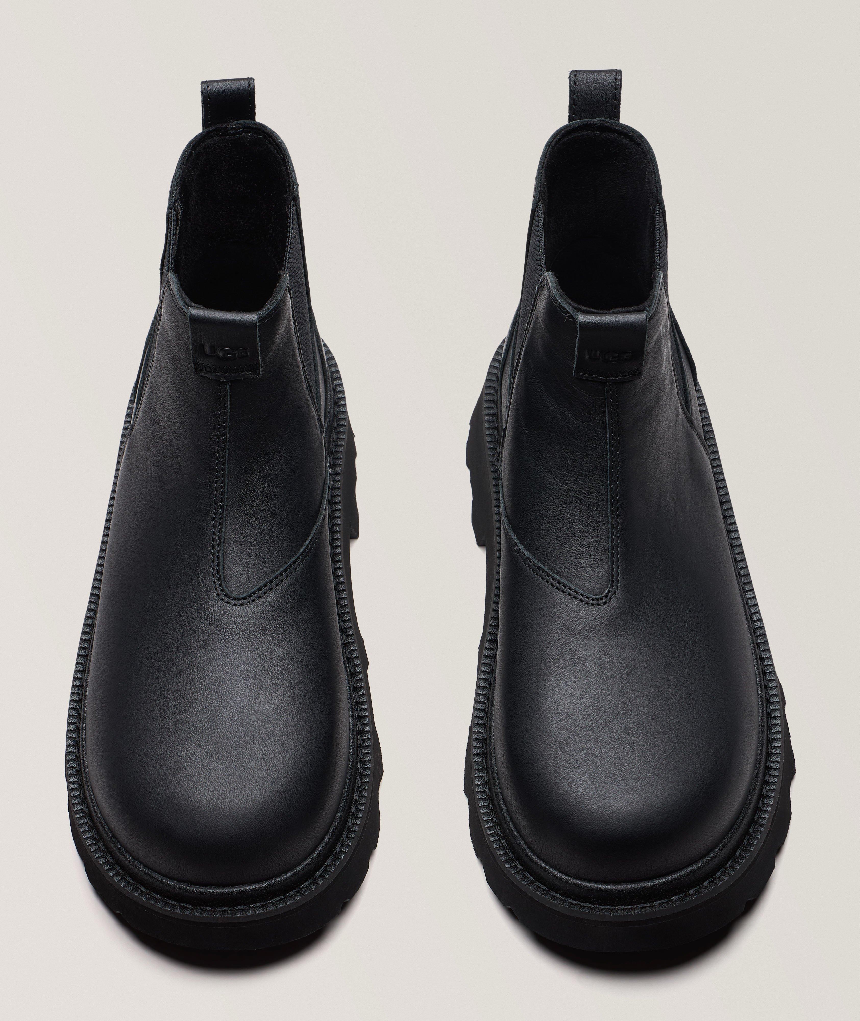 UGG BLK LTHR LUG CHELSEA BOOT image 1