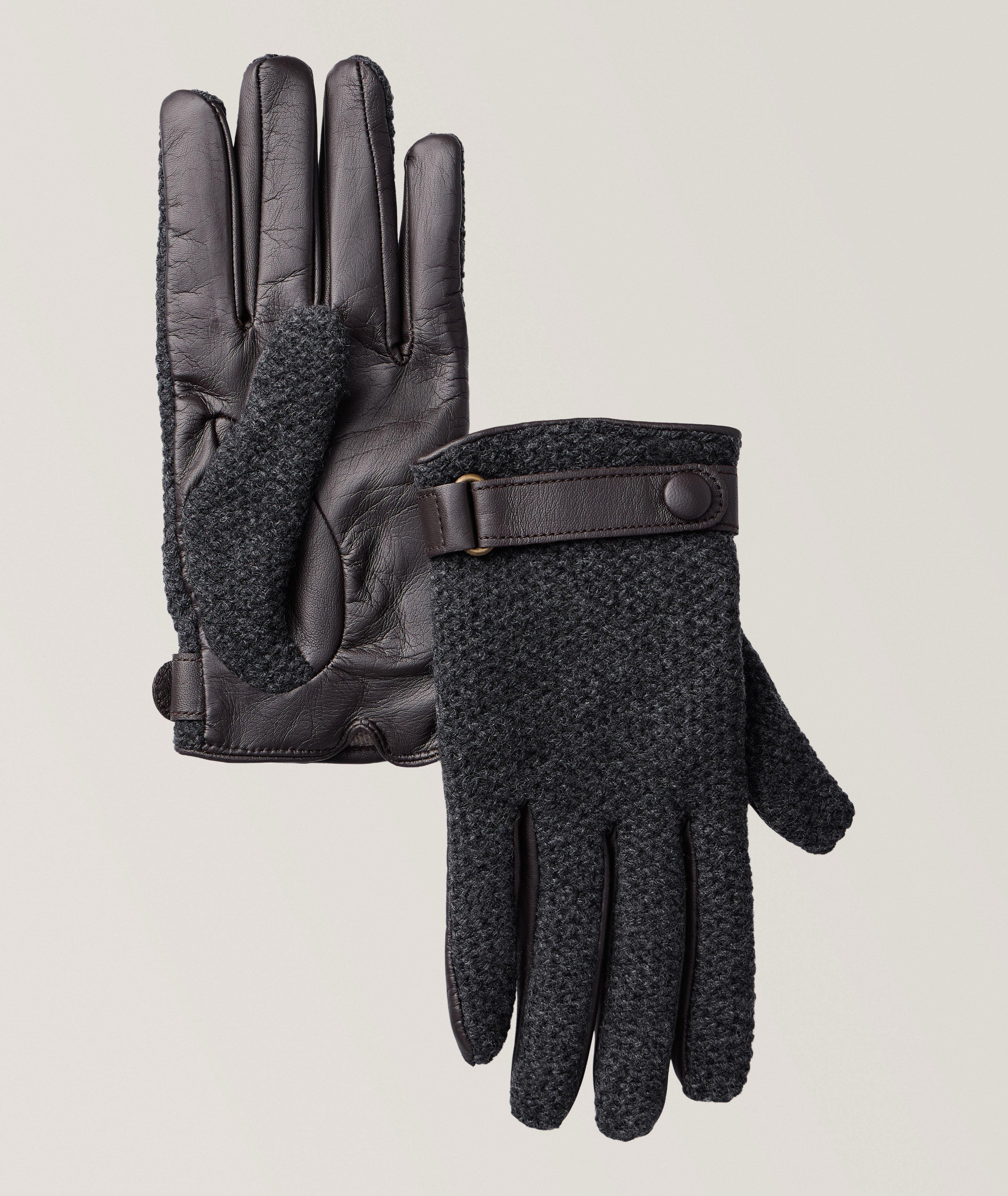 Cashmere & Leather Snap Gloves image 0