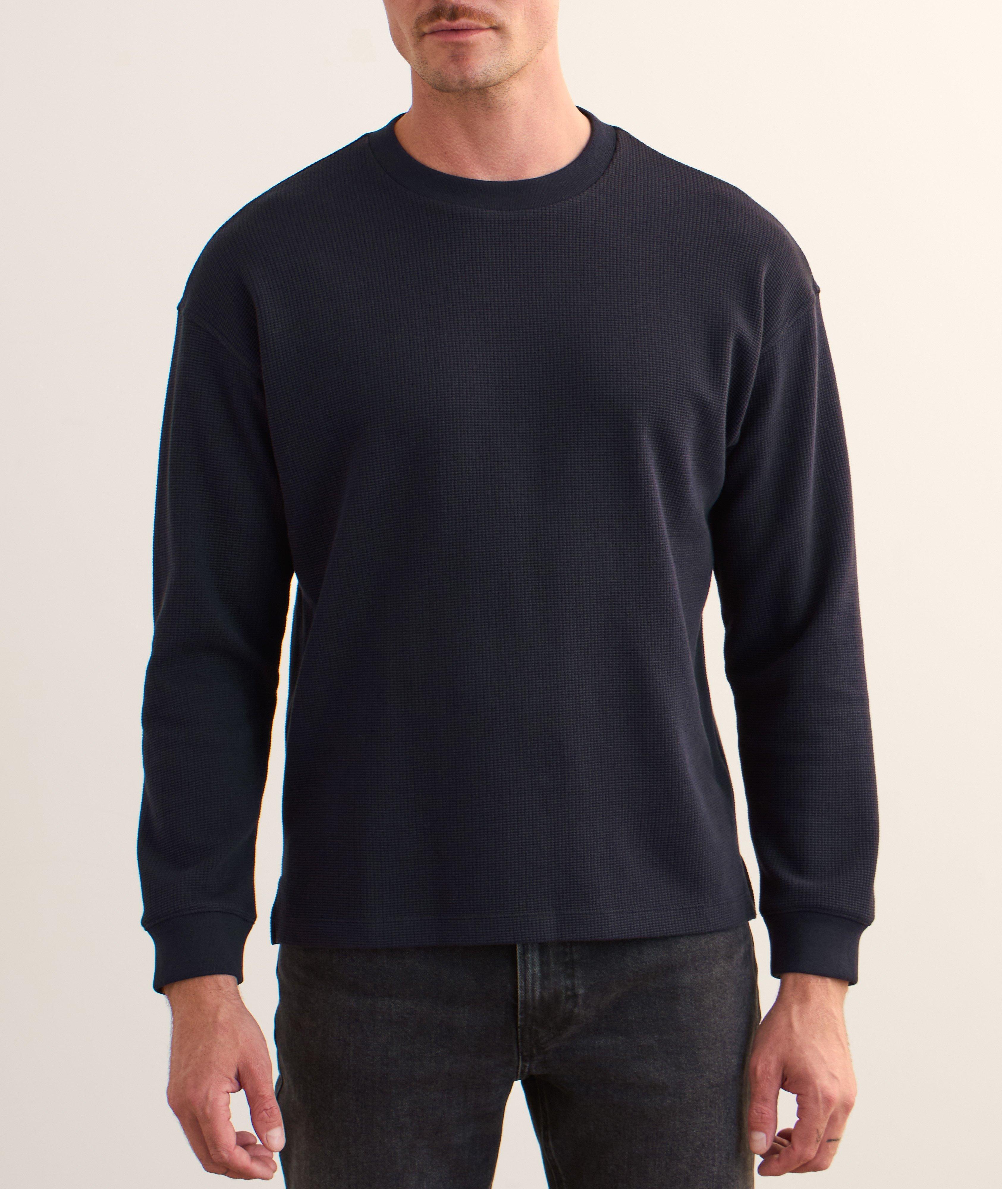 Waffle Knit Crewneck Sweater image 1