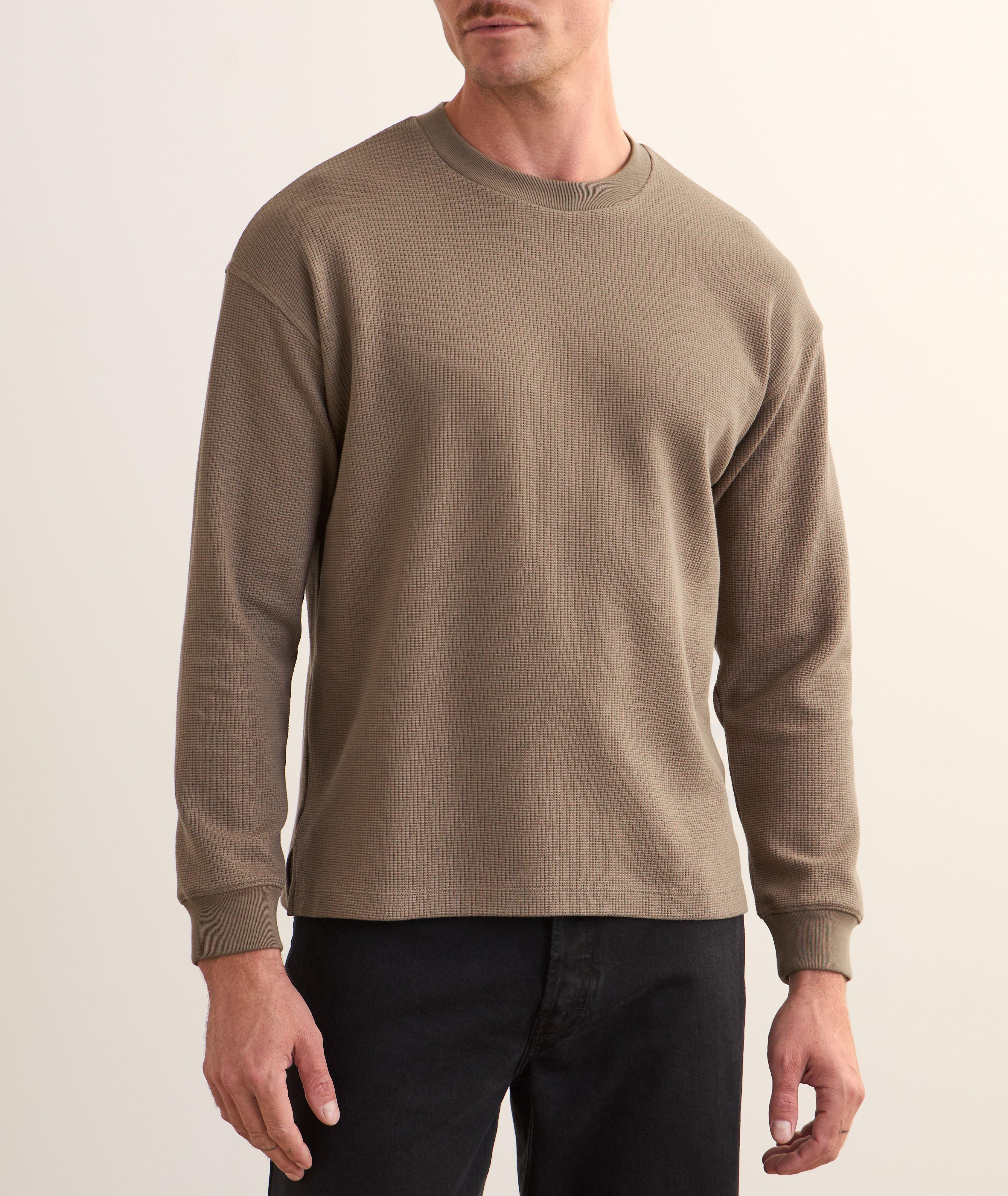 Pull en maille gaufrée à col rond image 1