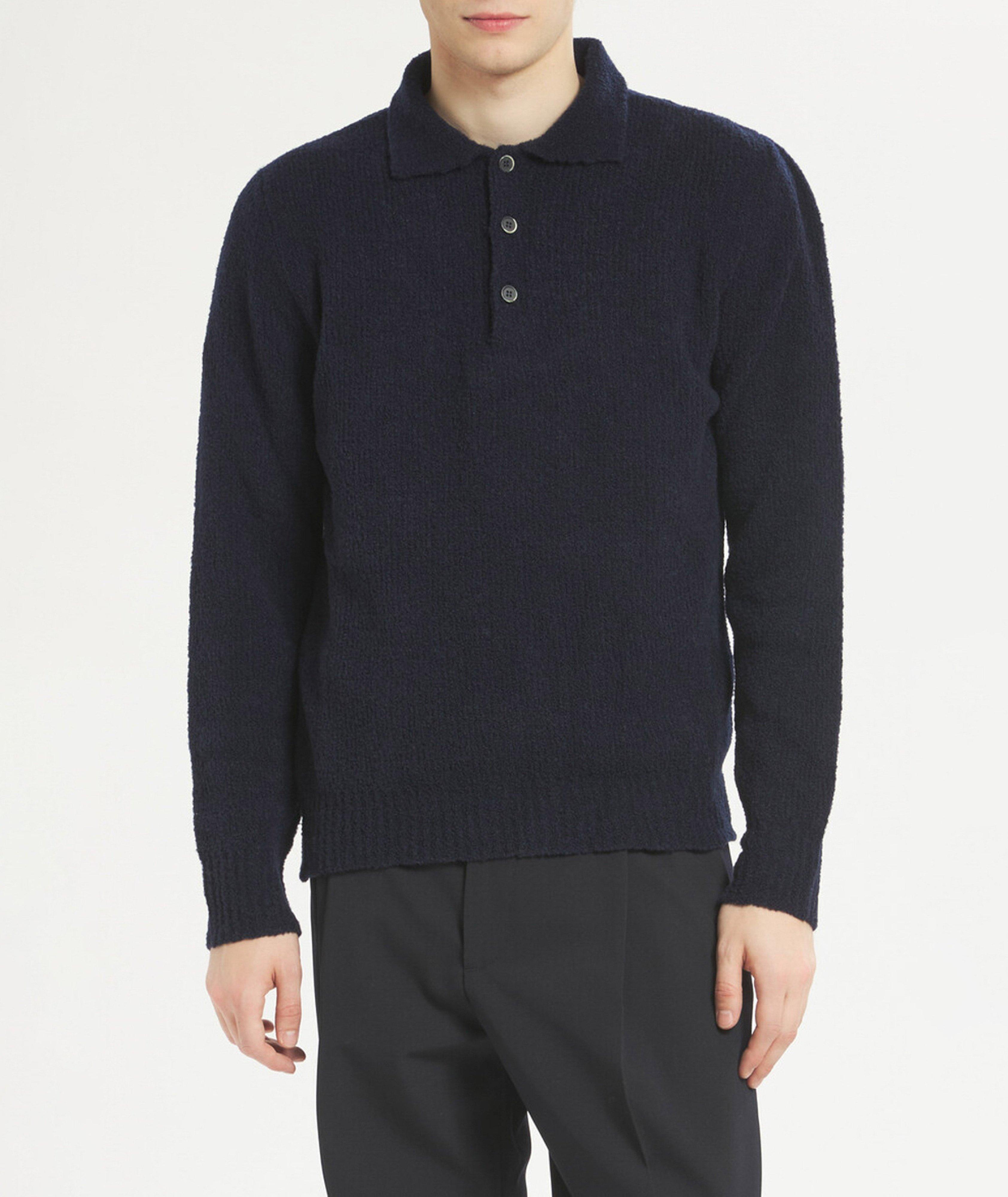 Wool-Blend Bouclé Polo Sweater image 1