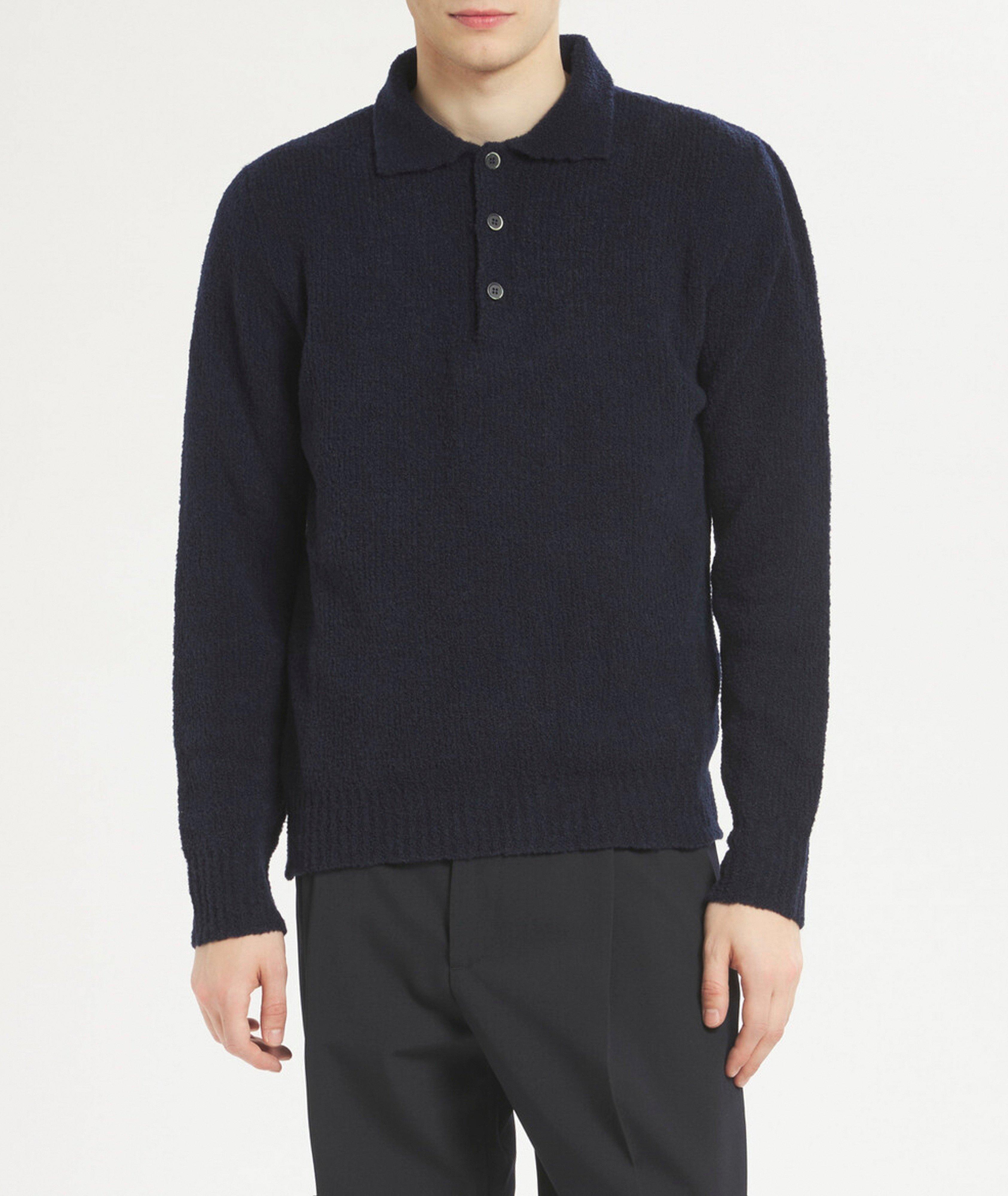 Wool-Blend Bouclé Polo Sweater image 2