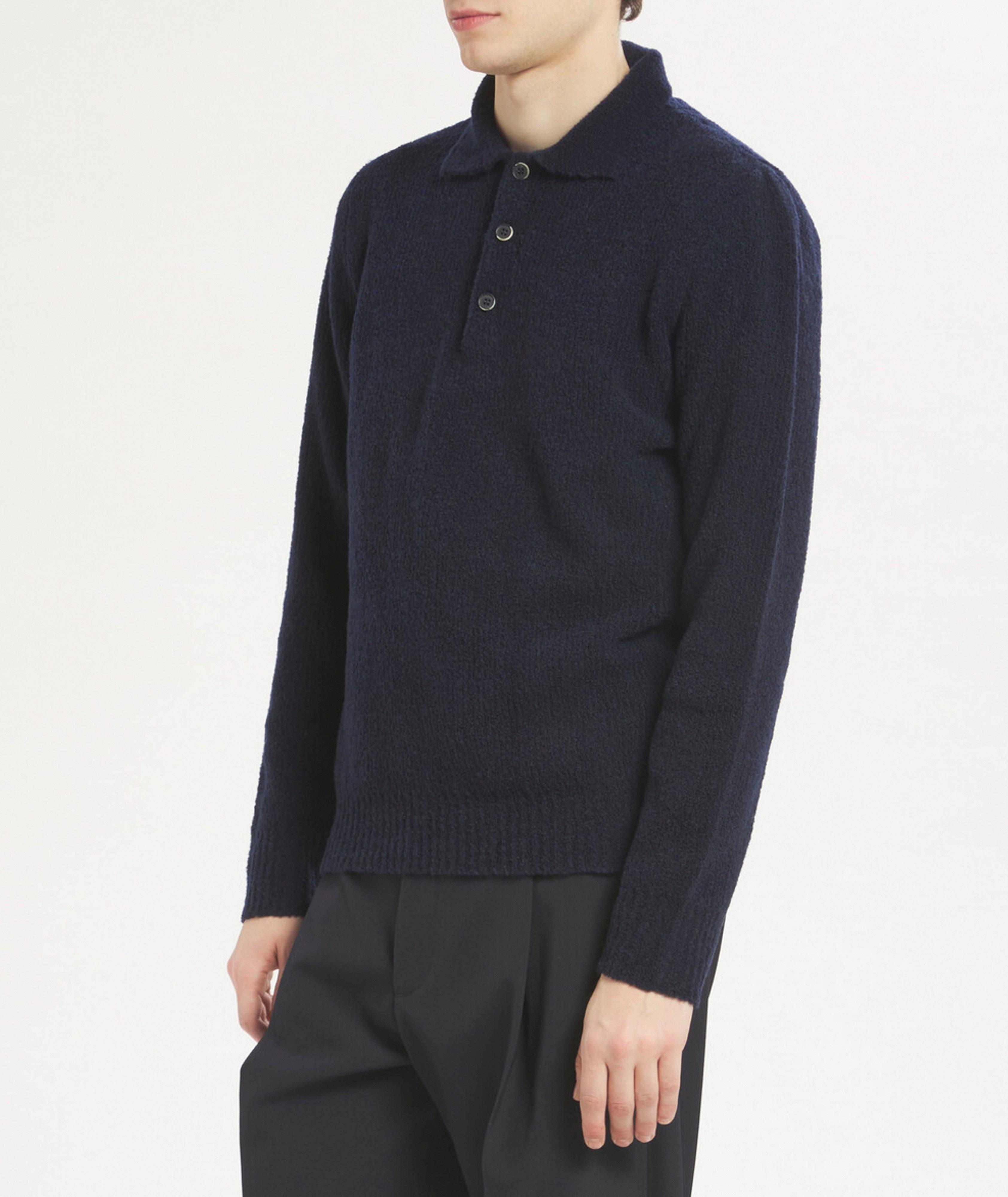 Wool-Blend Bouclé Polo Sweater image 3
