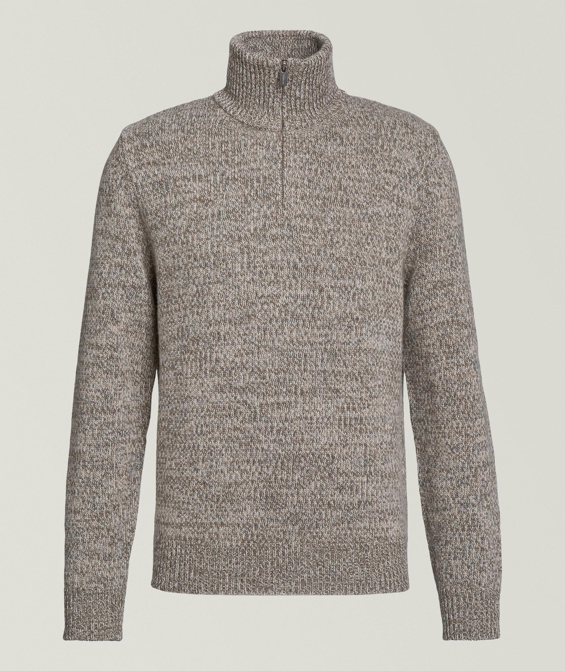 Pull en laine mélangée à quart de zip image 0