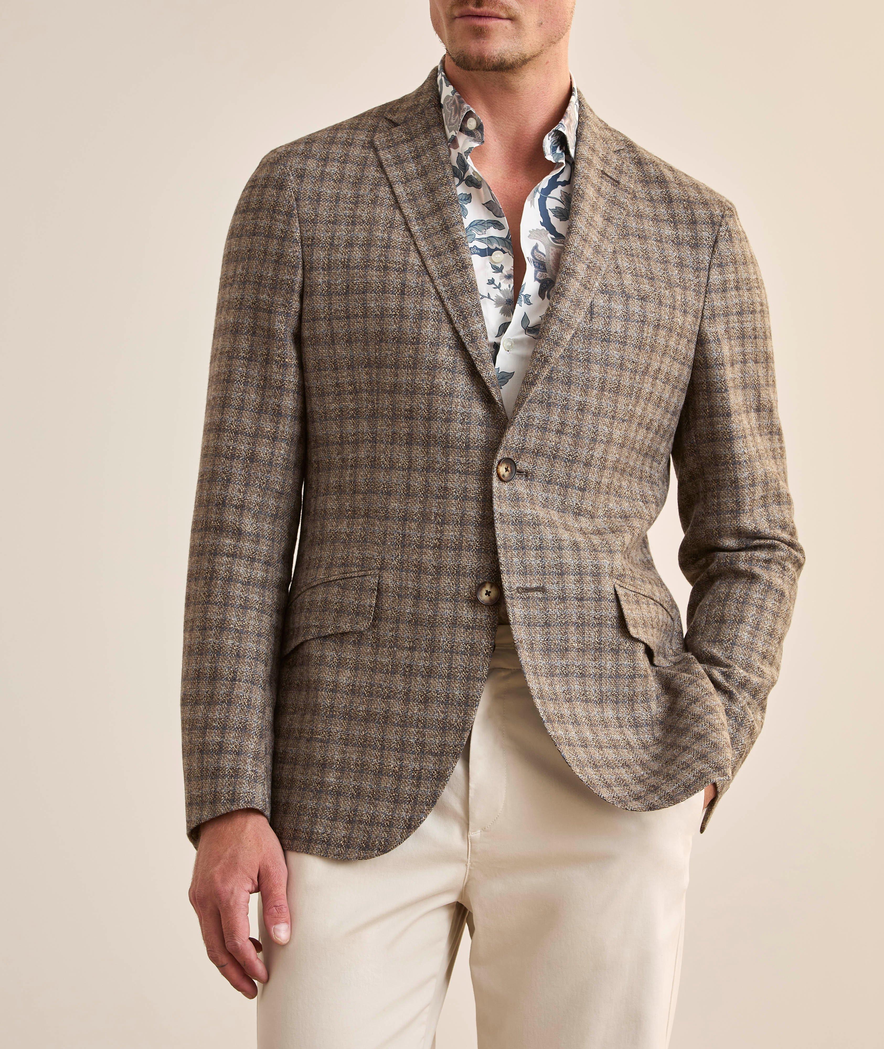 Checked Wool-Linen-Cashmere Sport Jacket image 2