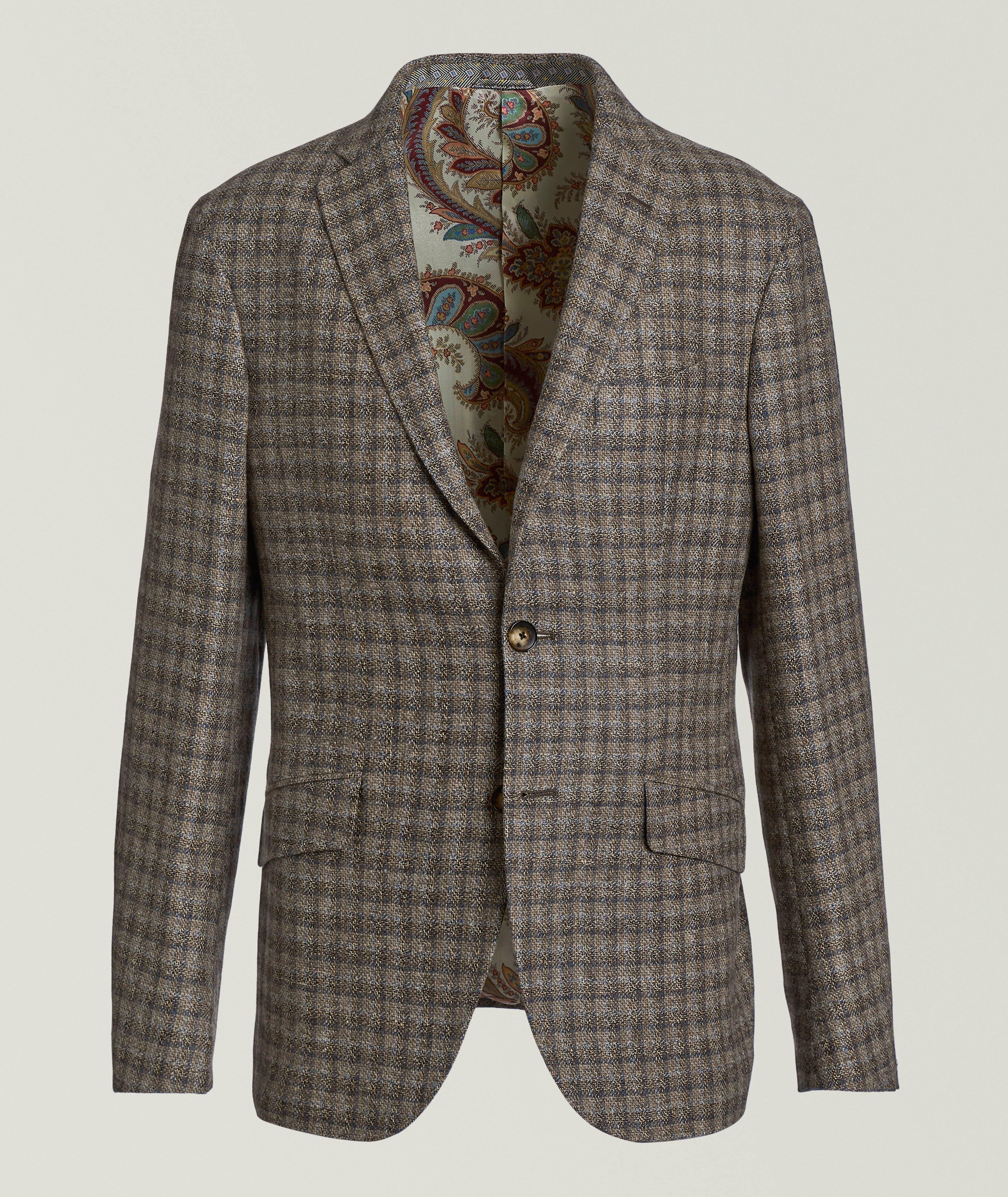 Checked Wool-Linen-Cashmere Sport Jacket image 0