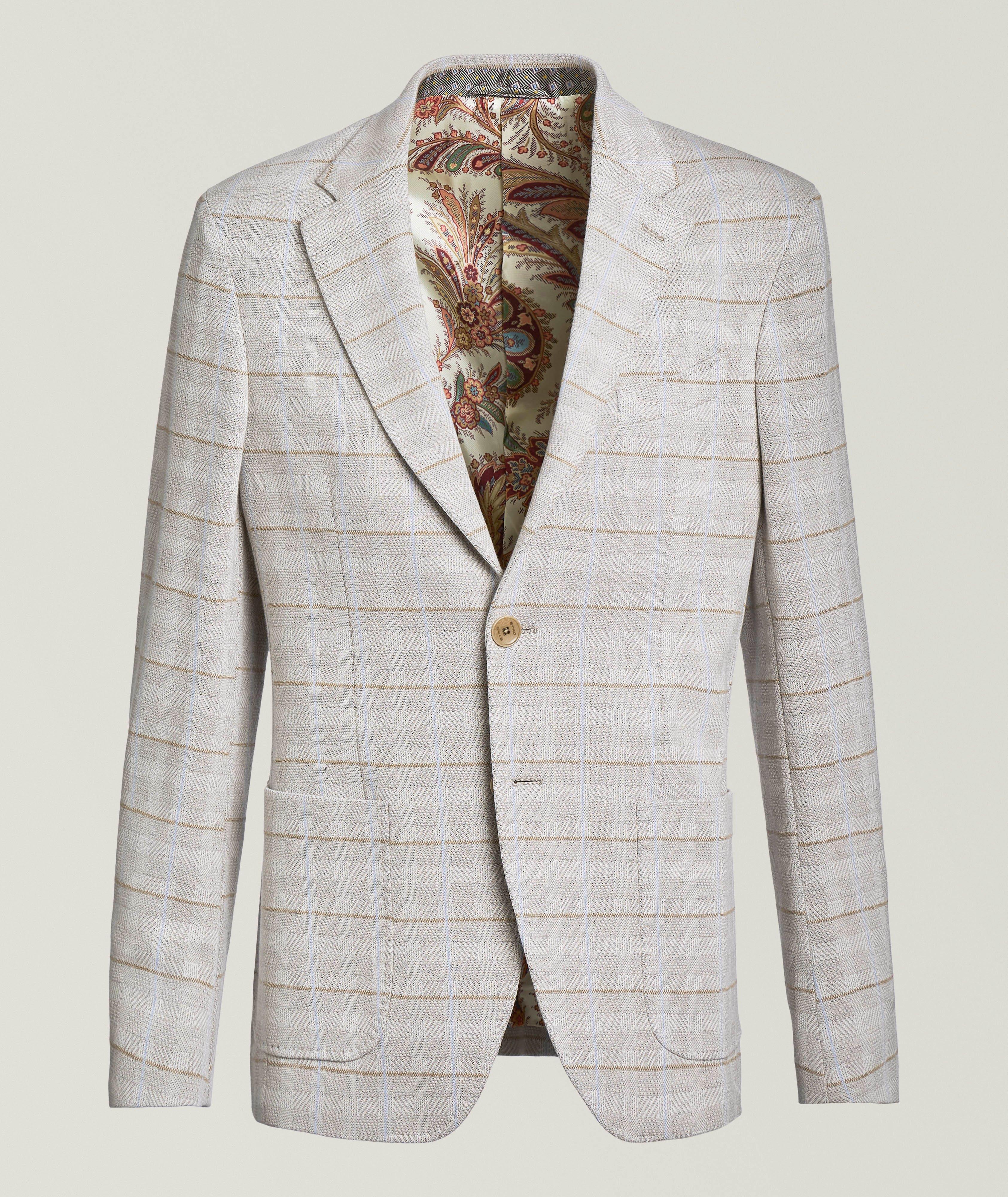 Veston en mélange de coton et de laine à motif quadrillé image 0