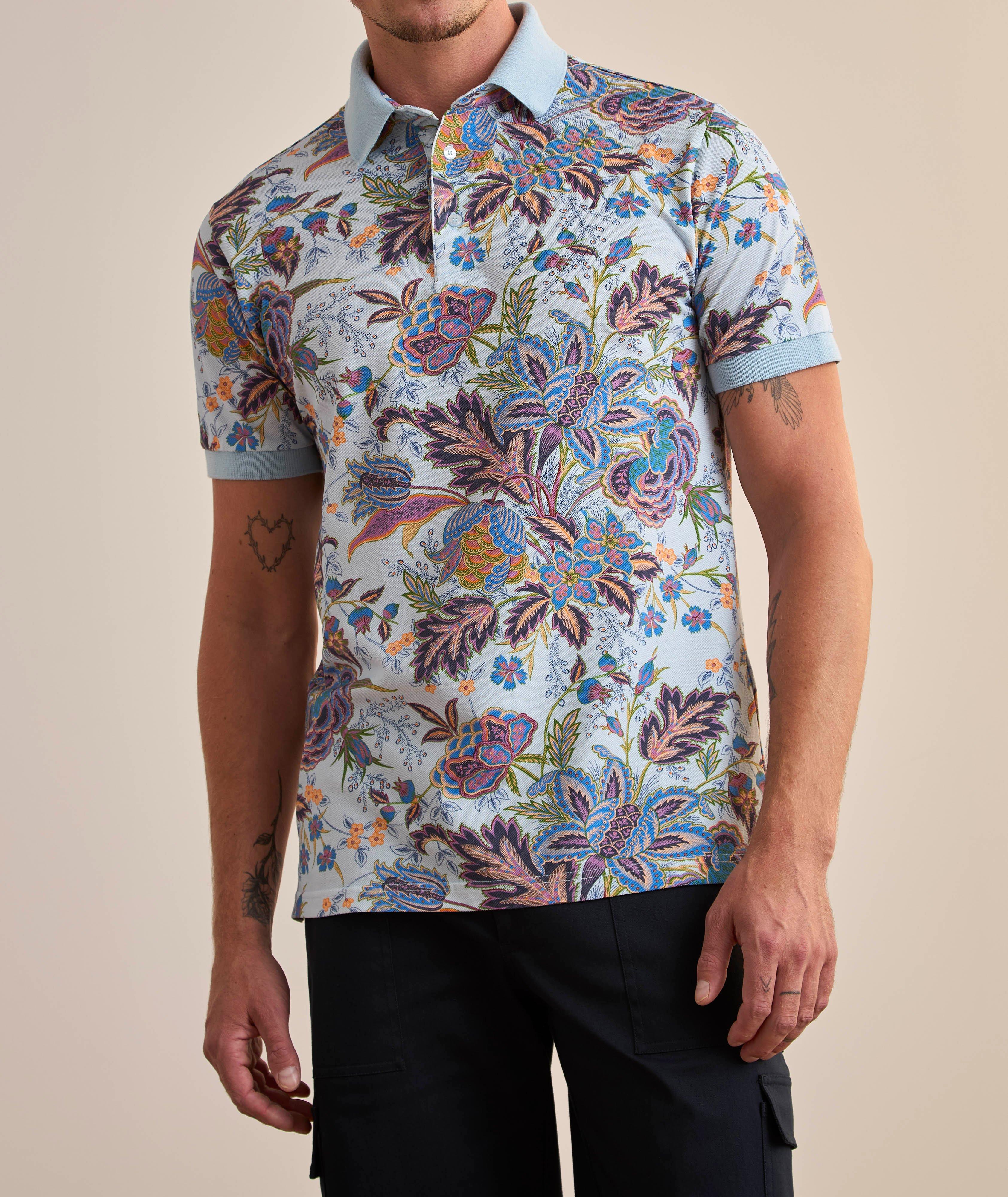 Polo en coton à motif floral image 2