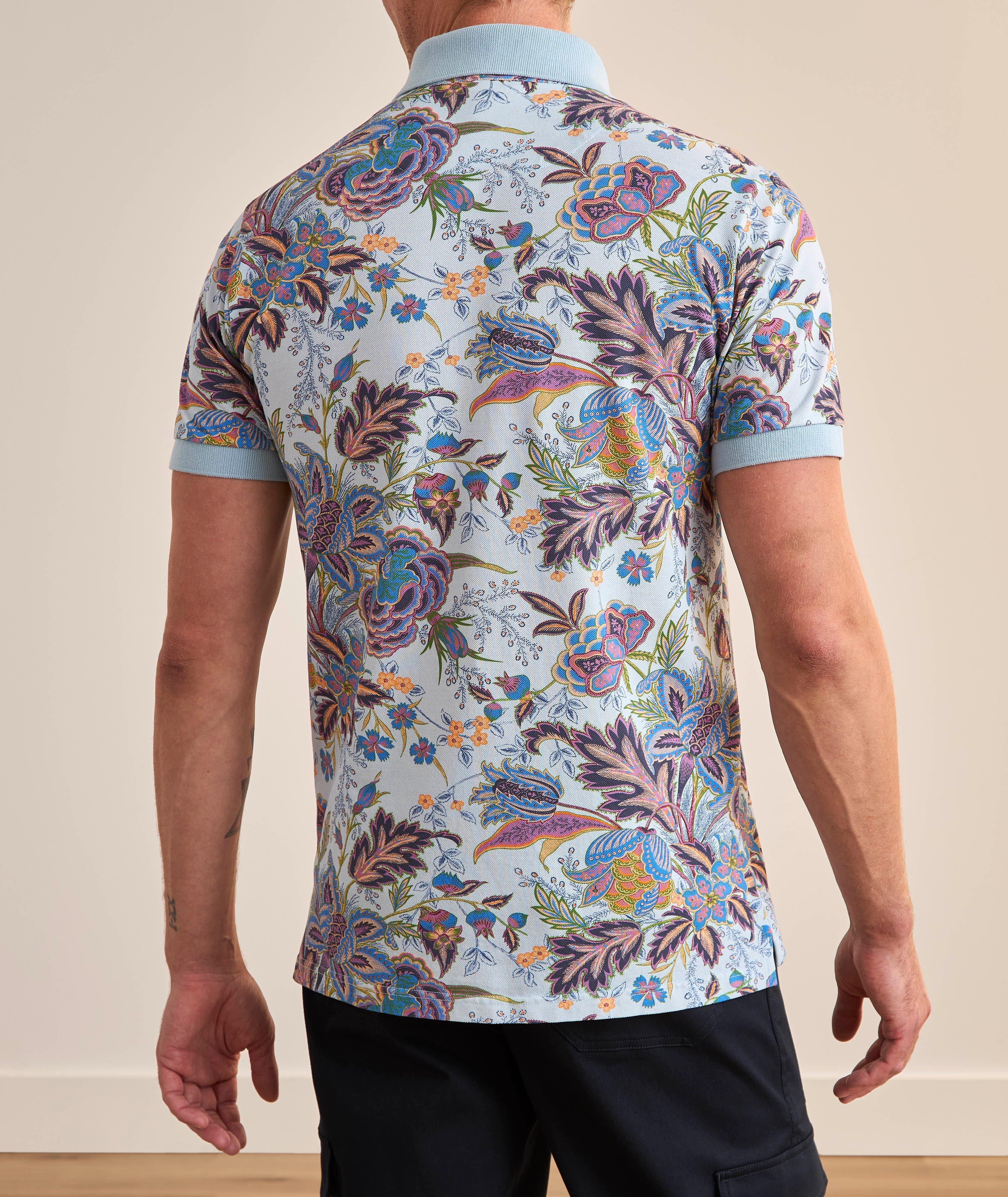 Polo en coton à motif floral image 3