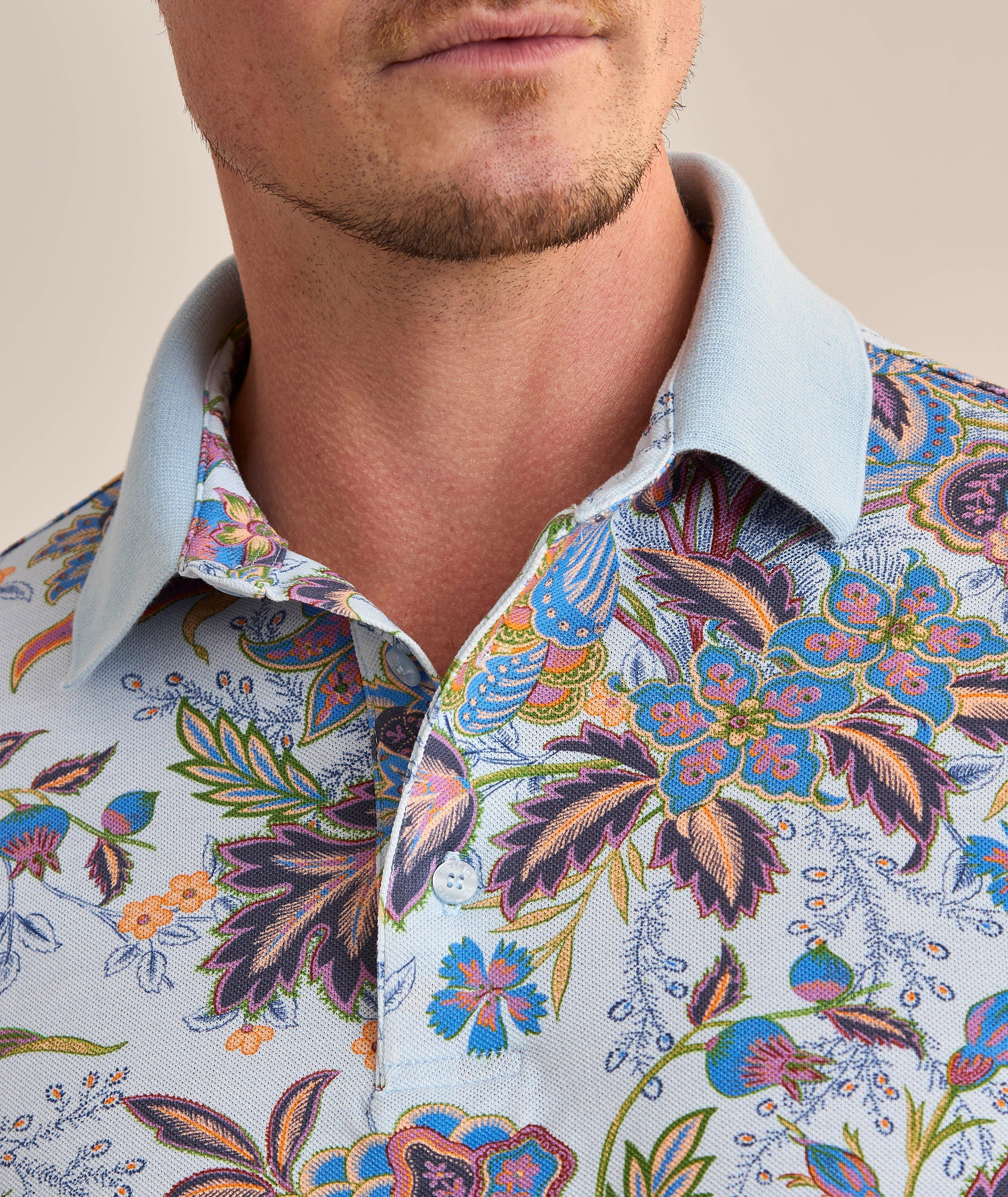 Polo en coton à motif floral image 4