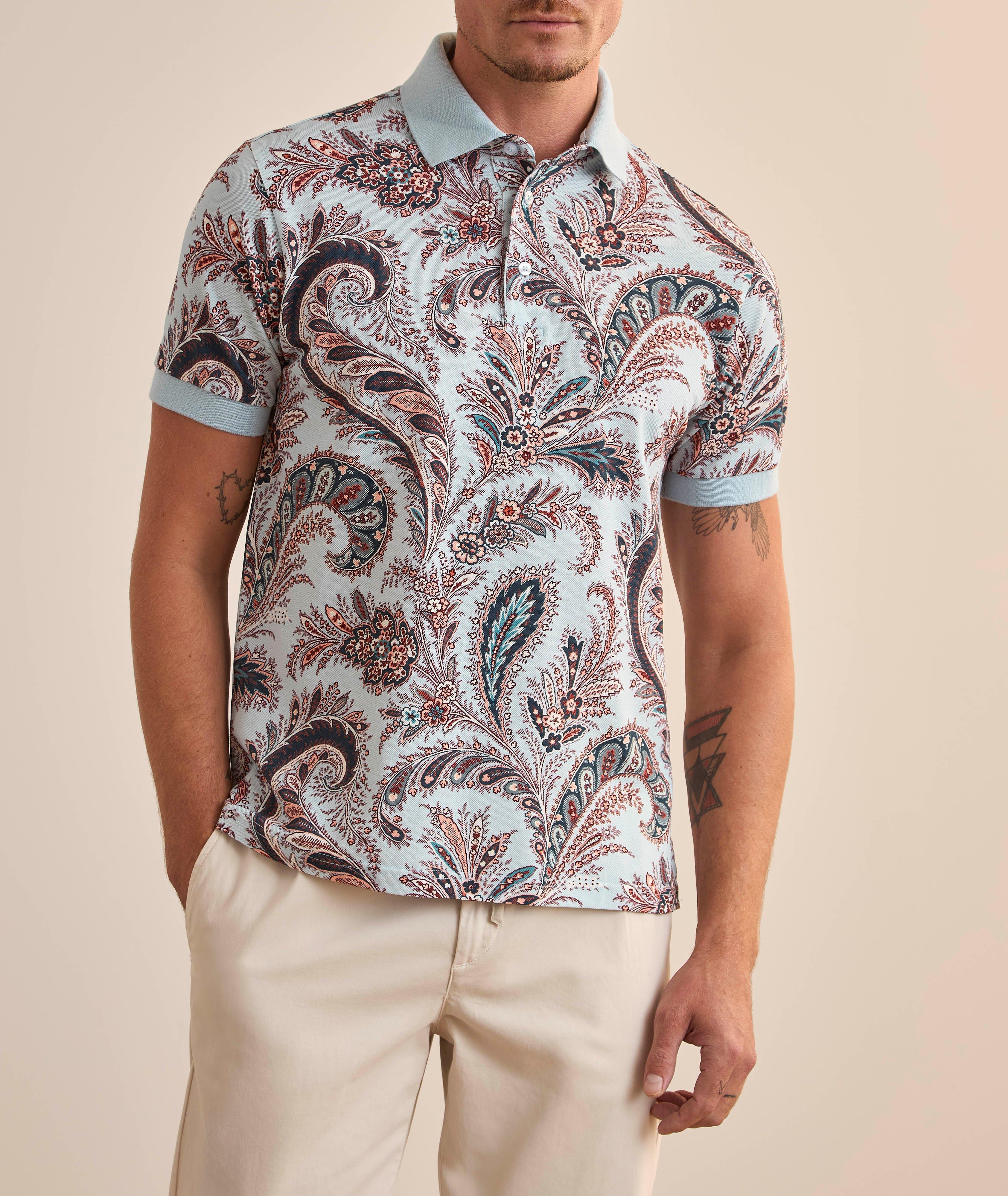 Polo en coton à motif floral image 2
