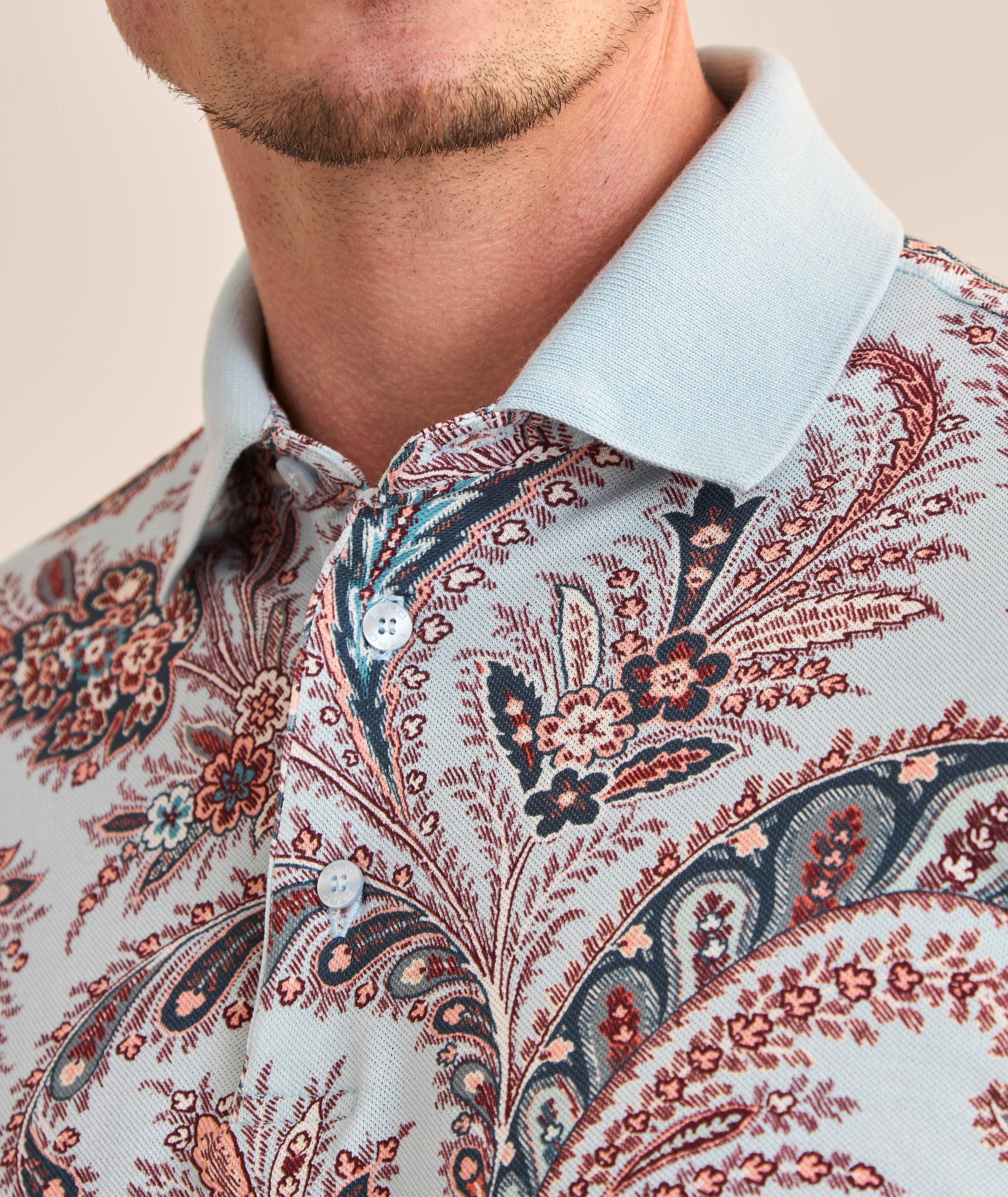 Polo en coton à motif floral image 4