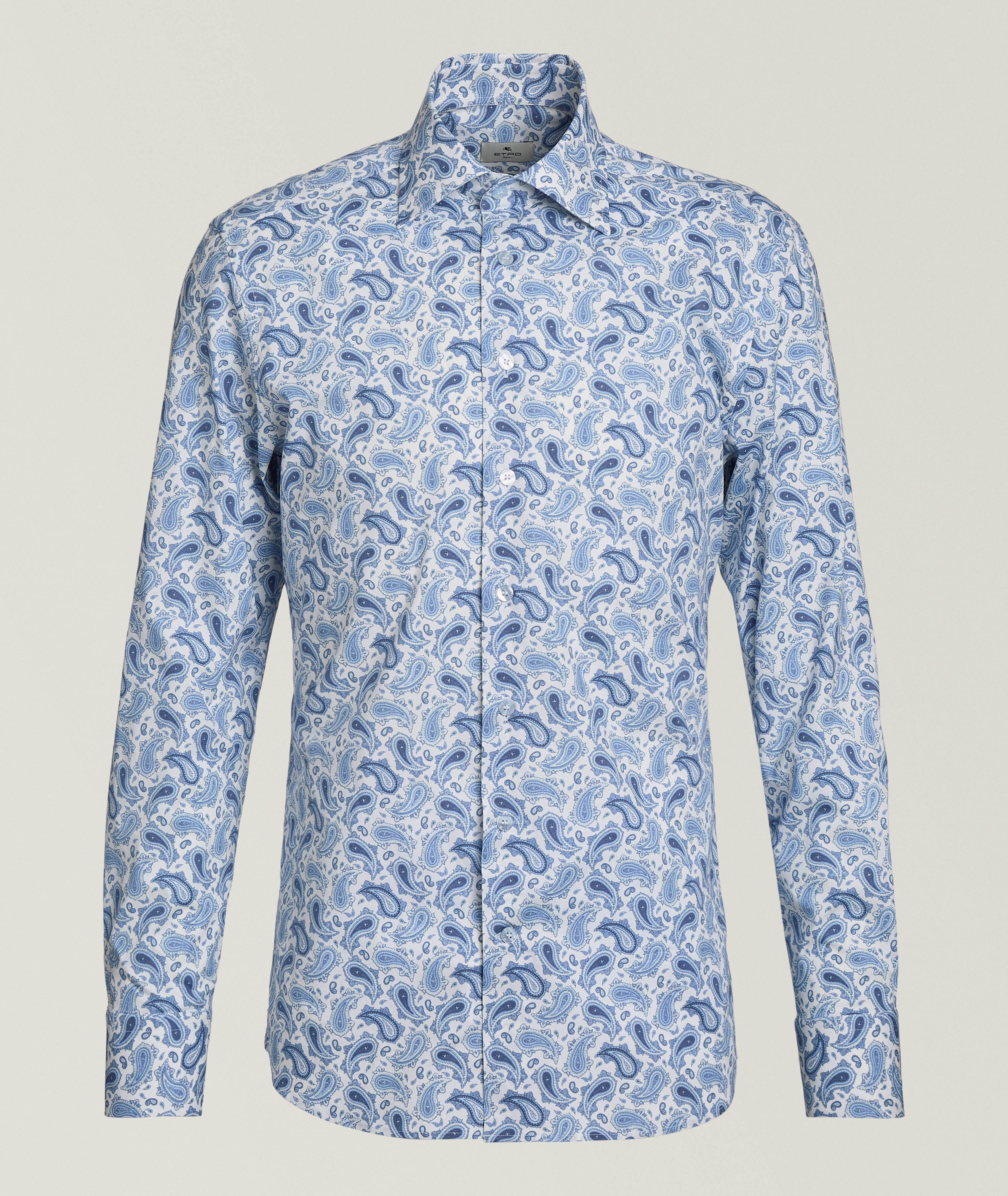 Chemise en coton extensible à motif paisley image 0