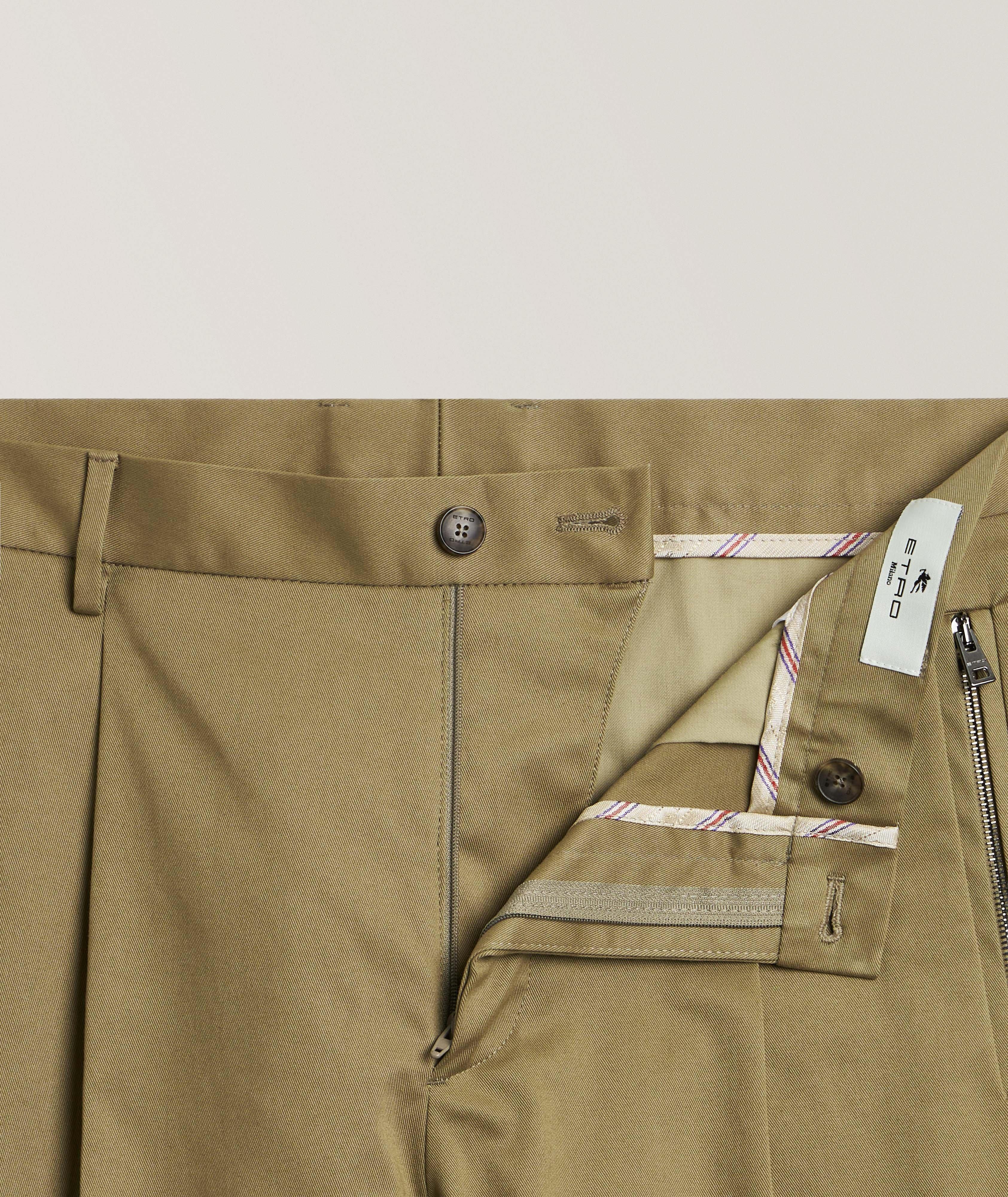 Pantalon en coton extensible avec poches à glissière image 1