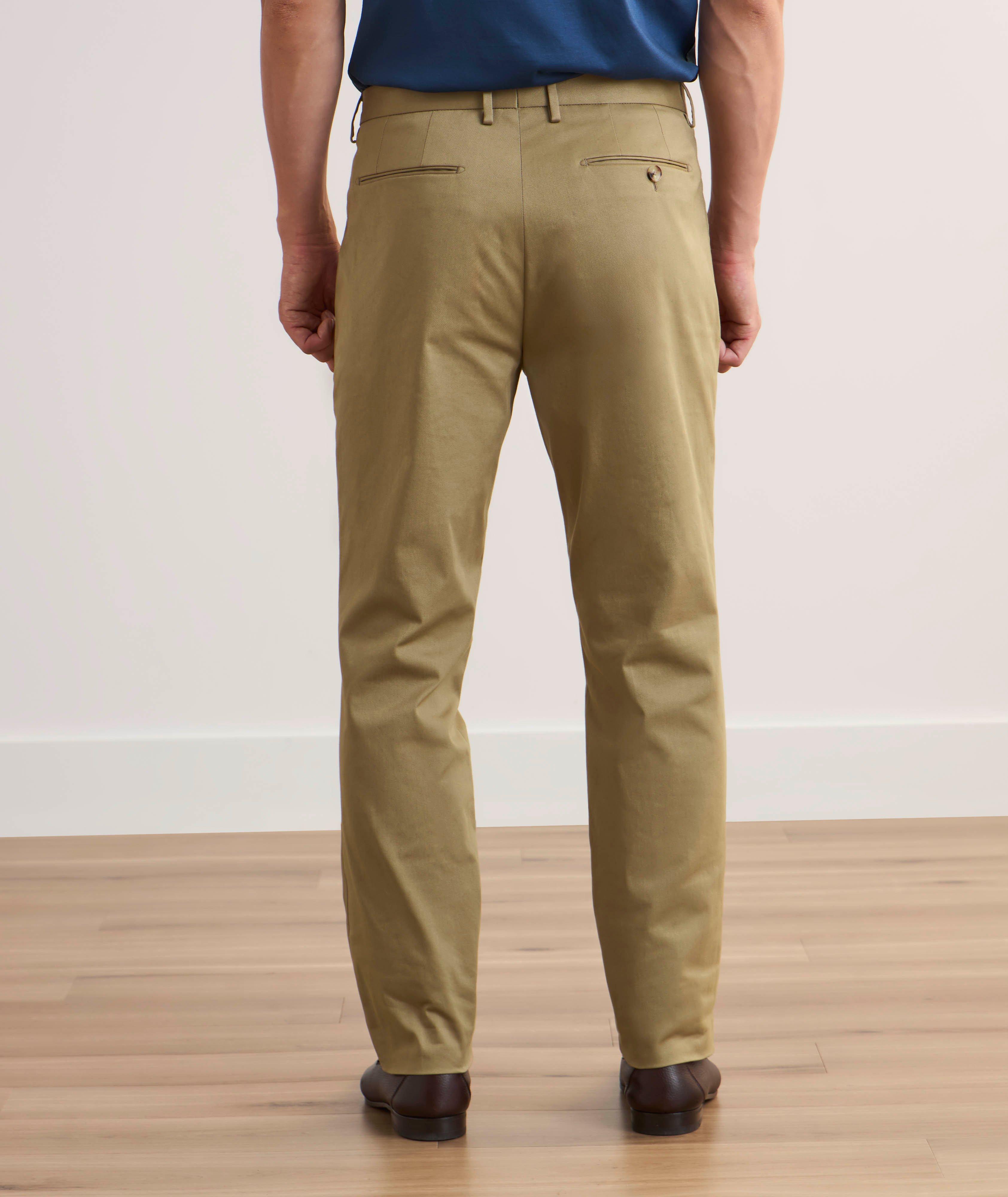 Pantalon en coton extensible avec poches à glissière image 3