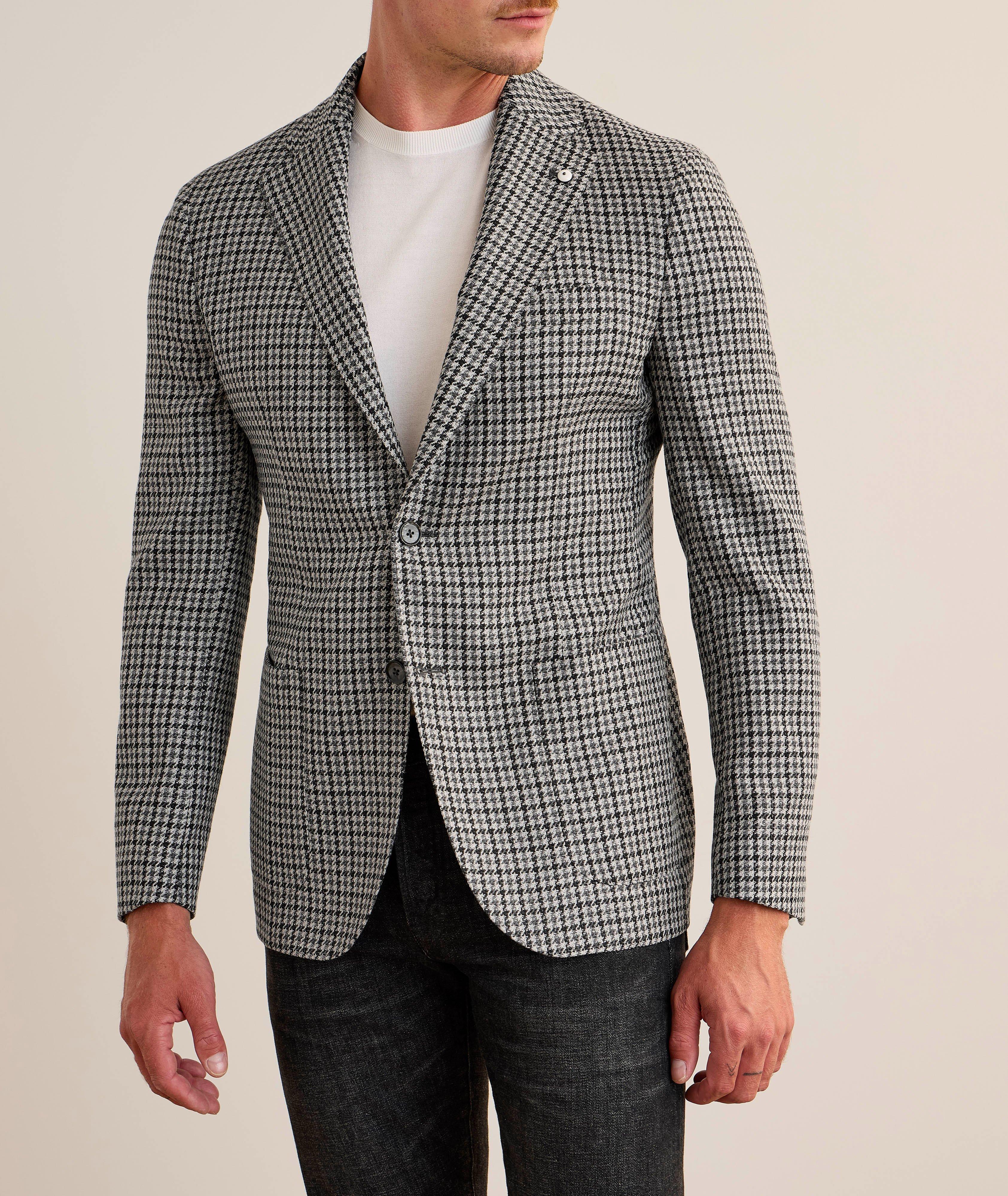 Houndstooth Wool-Silk-Linen Sport Jacket  image 1
