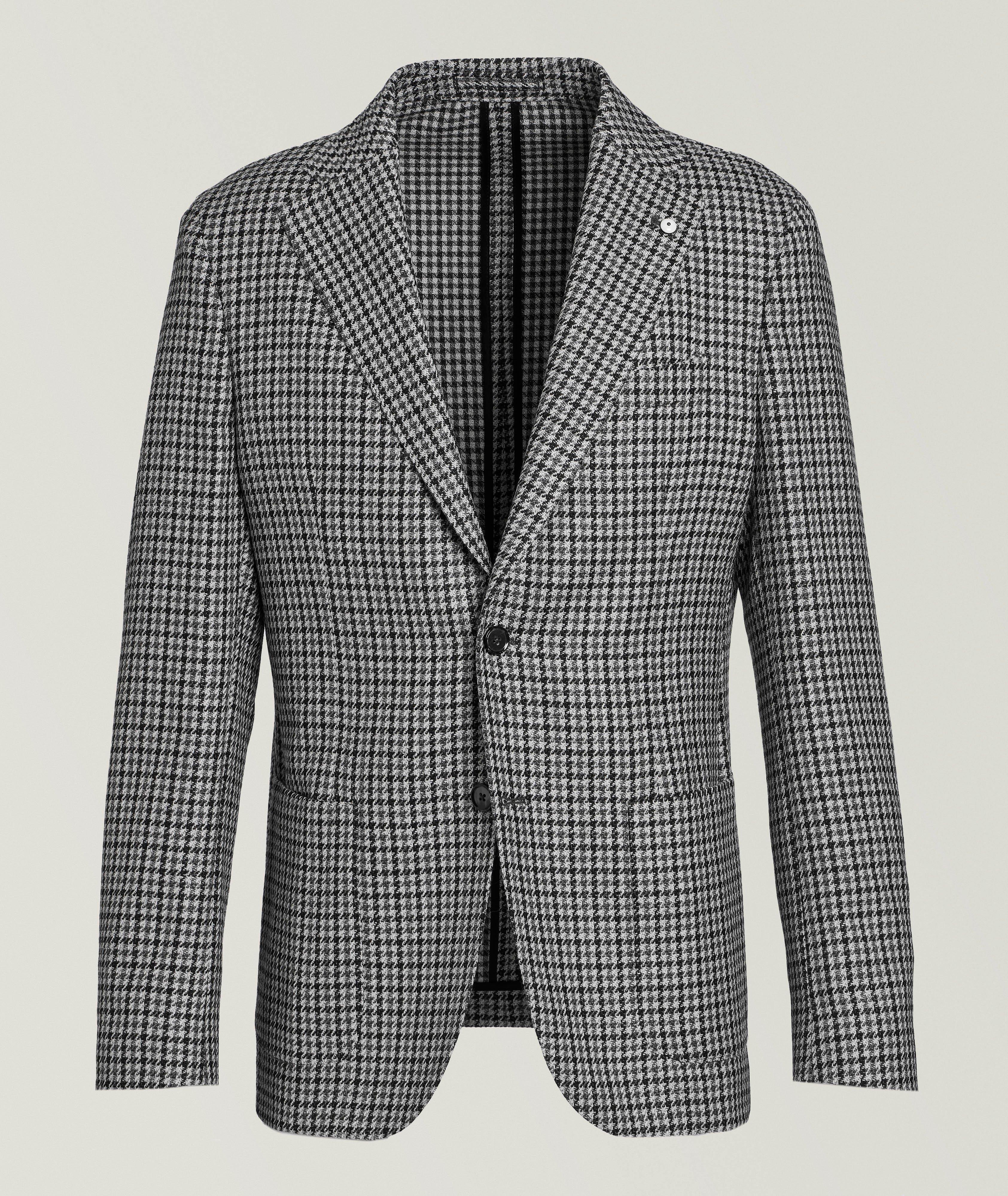 Houndstooth Wool-Silk-Linen Sport Jacket  image 0