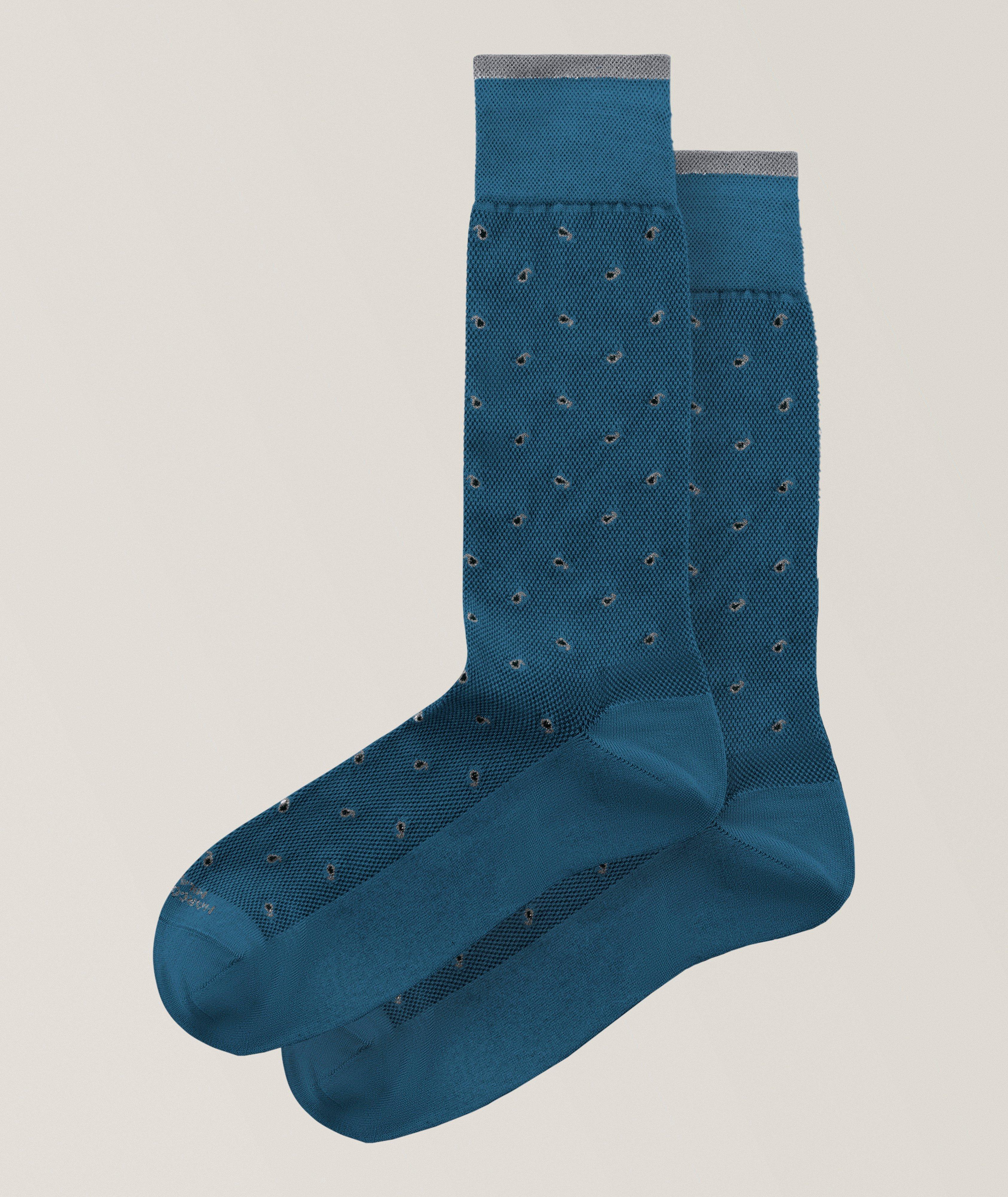 Chaussettes habillées à motif cachemire fin en mousse de modal image 0