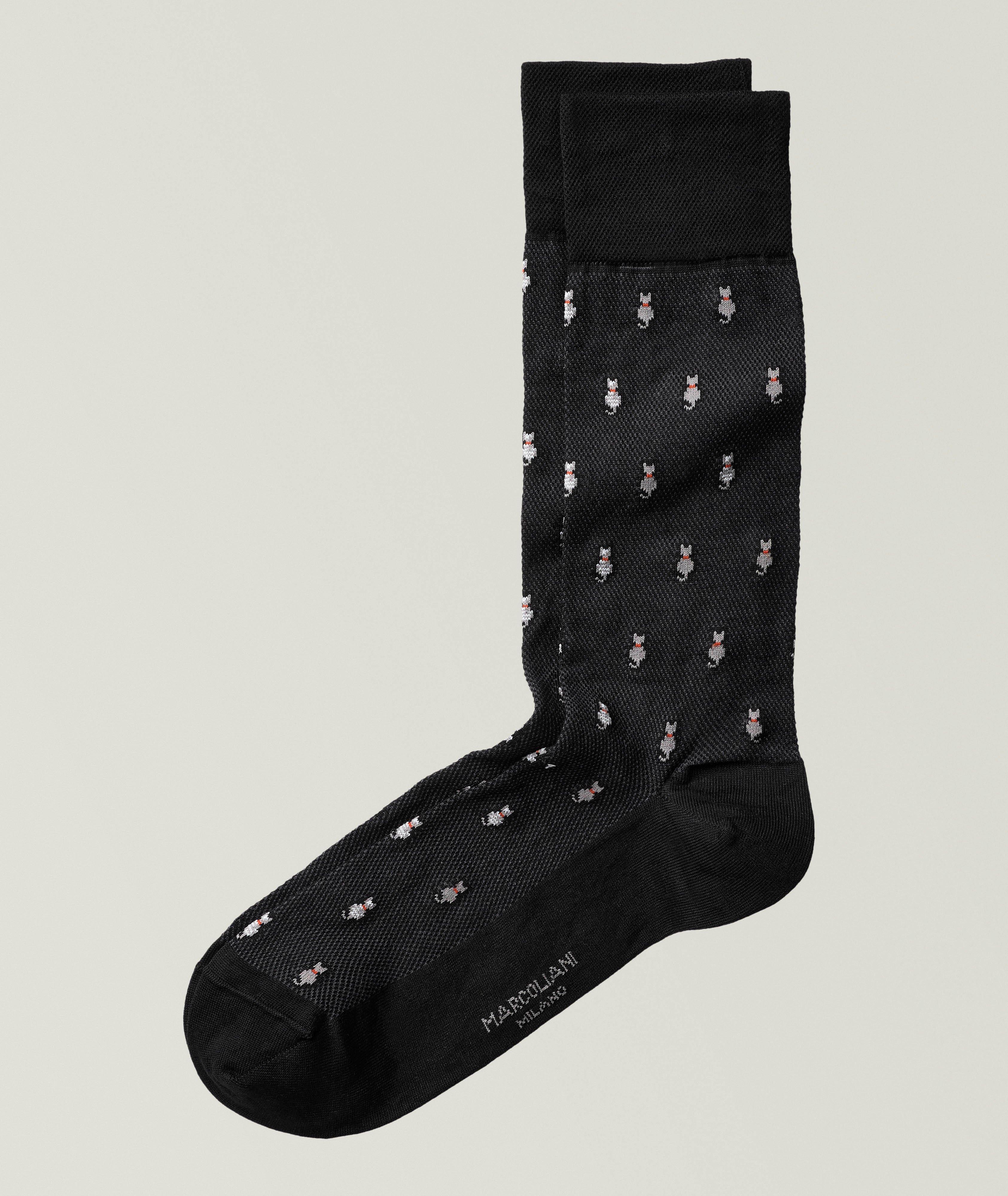 Chaussettes en mélange de coton pima à motif de chats image 0