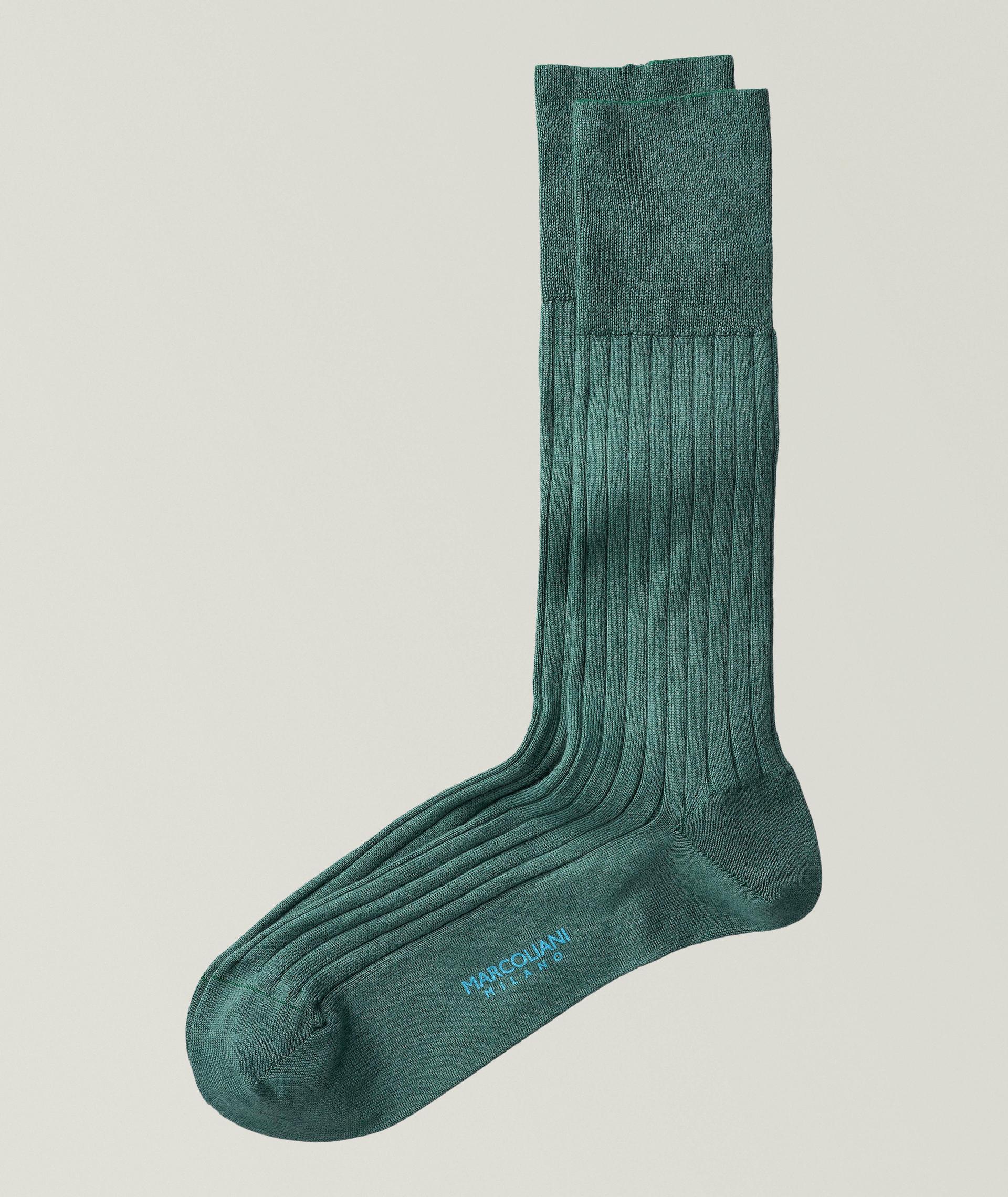 Ribbed Pima Cotton-Blend Socks image 0