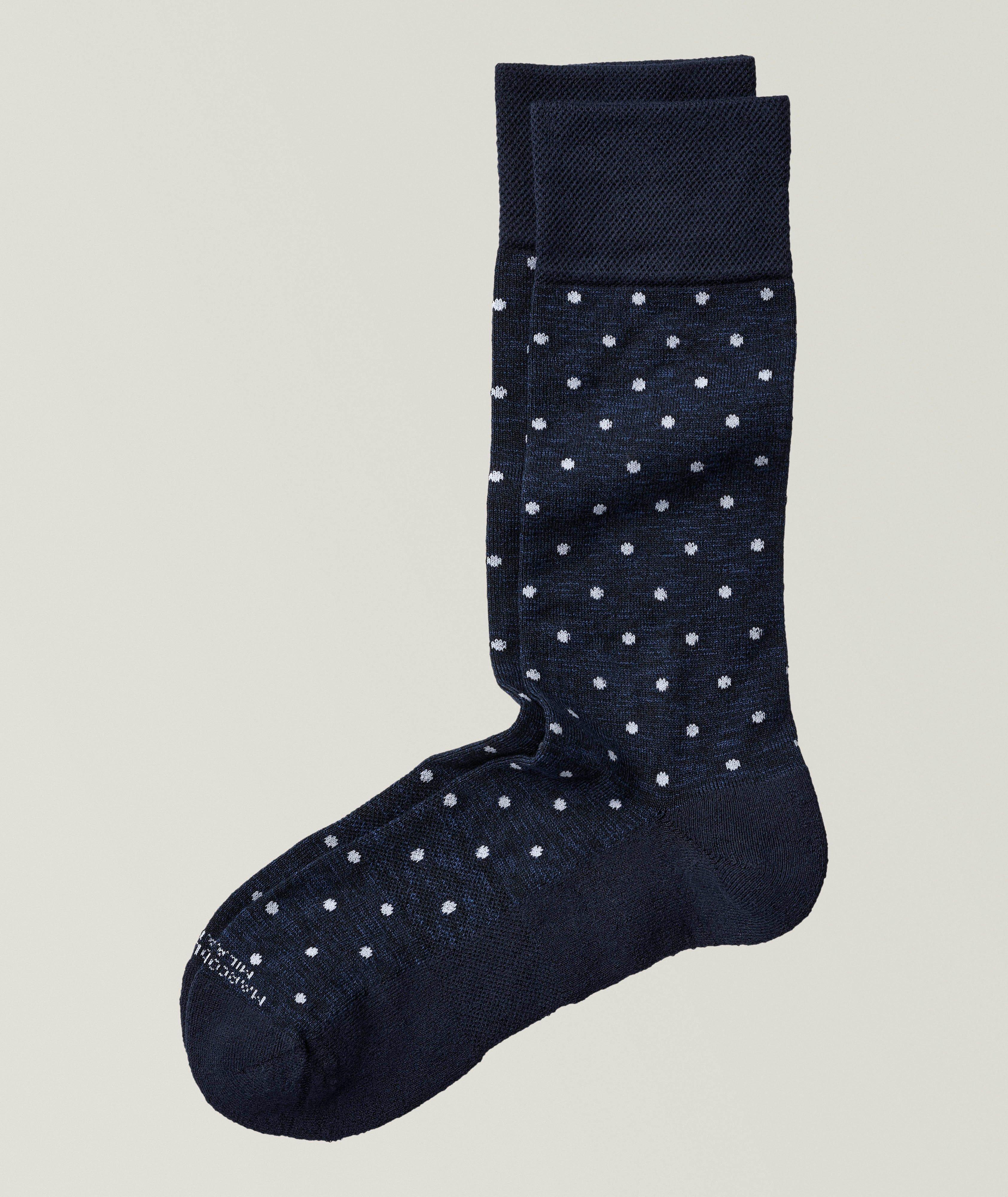Chaussettes en mélange de coton pima à pois image 0