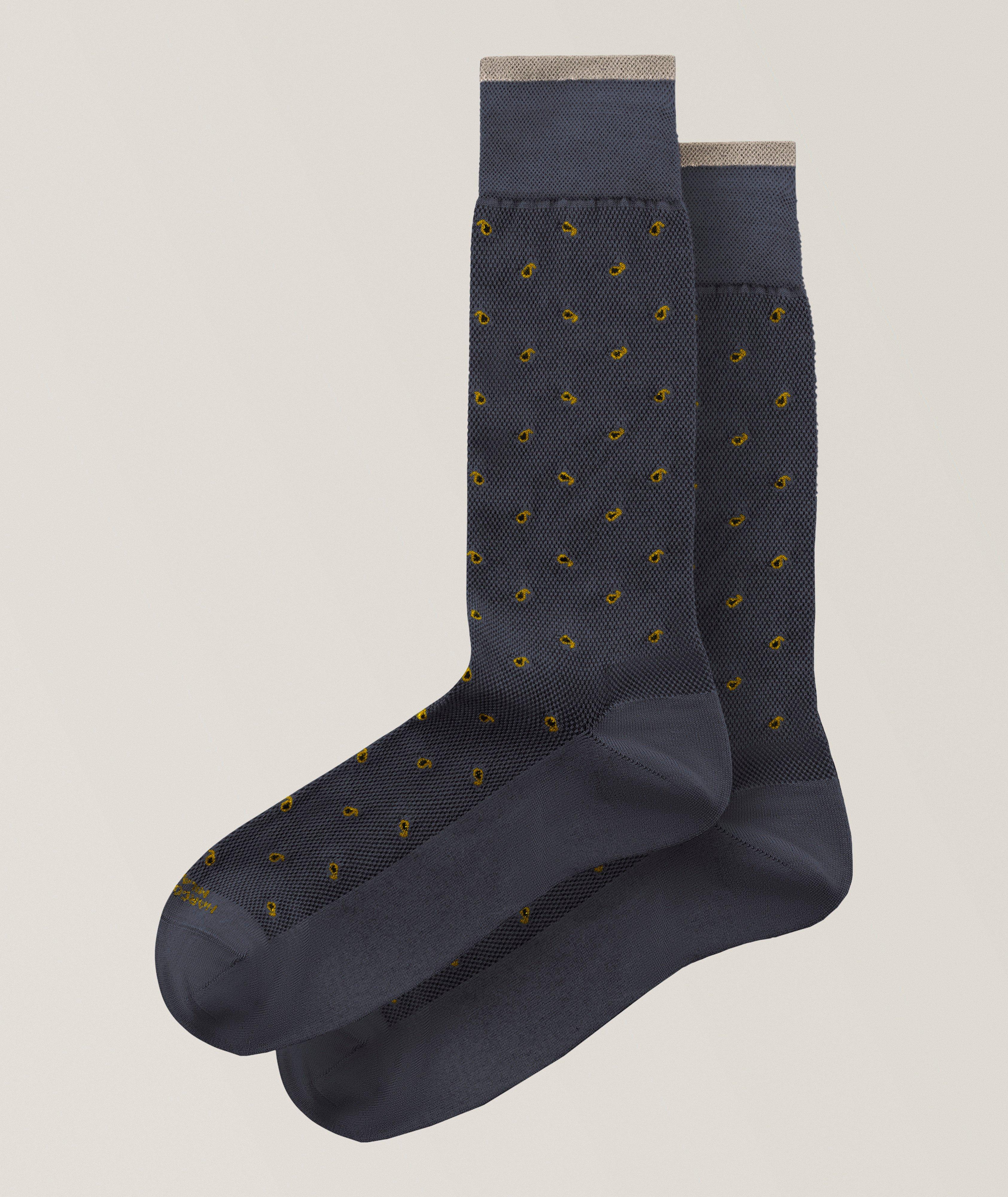 Chaussettes habillées à motif cachemire fin en mousse de modal image 0