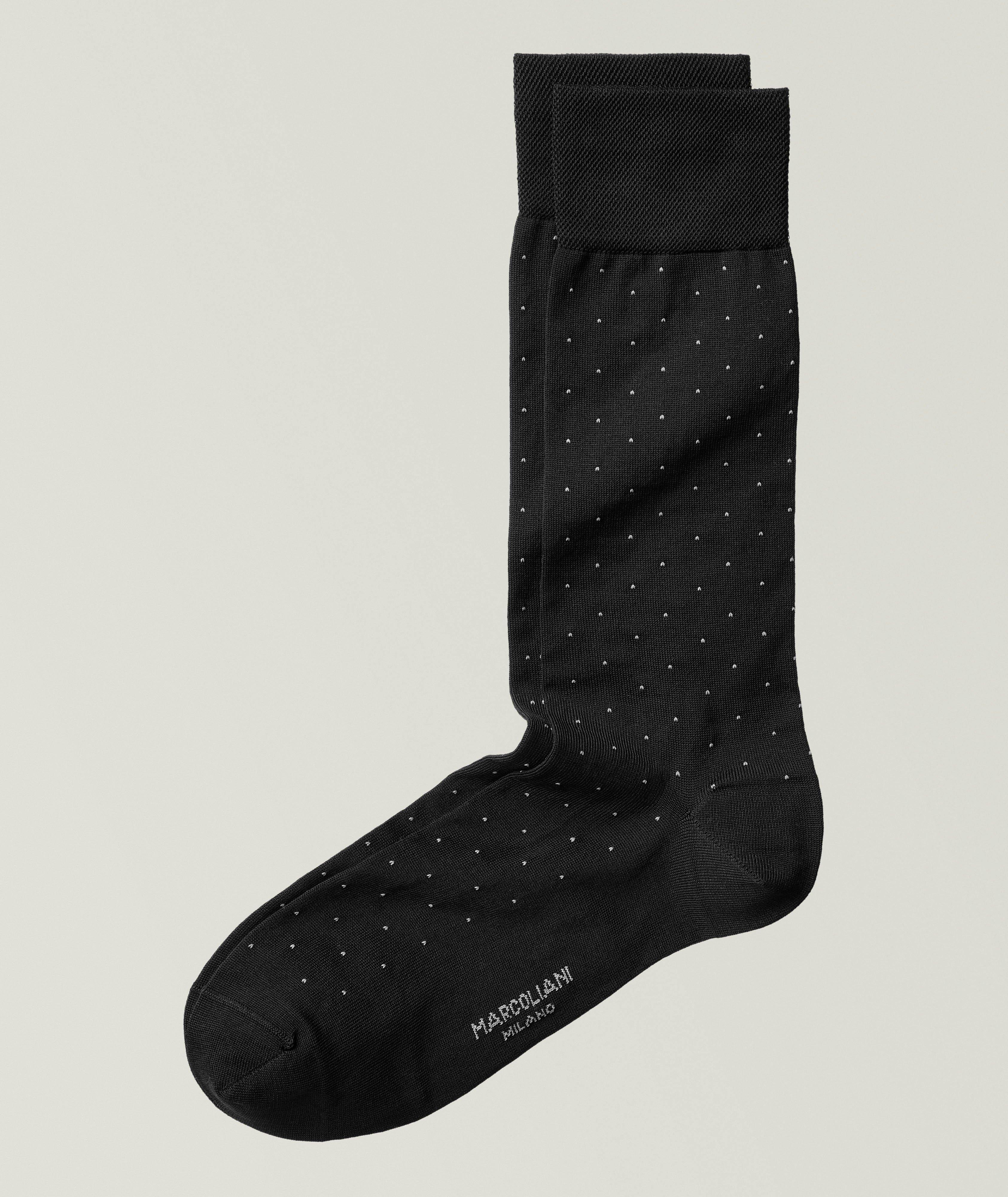 Chaussettes en mélange de coton pima à motif pointillé image 0