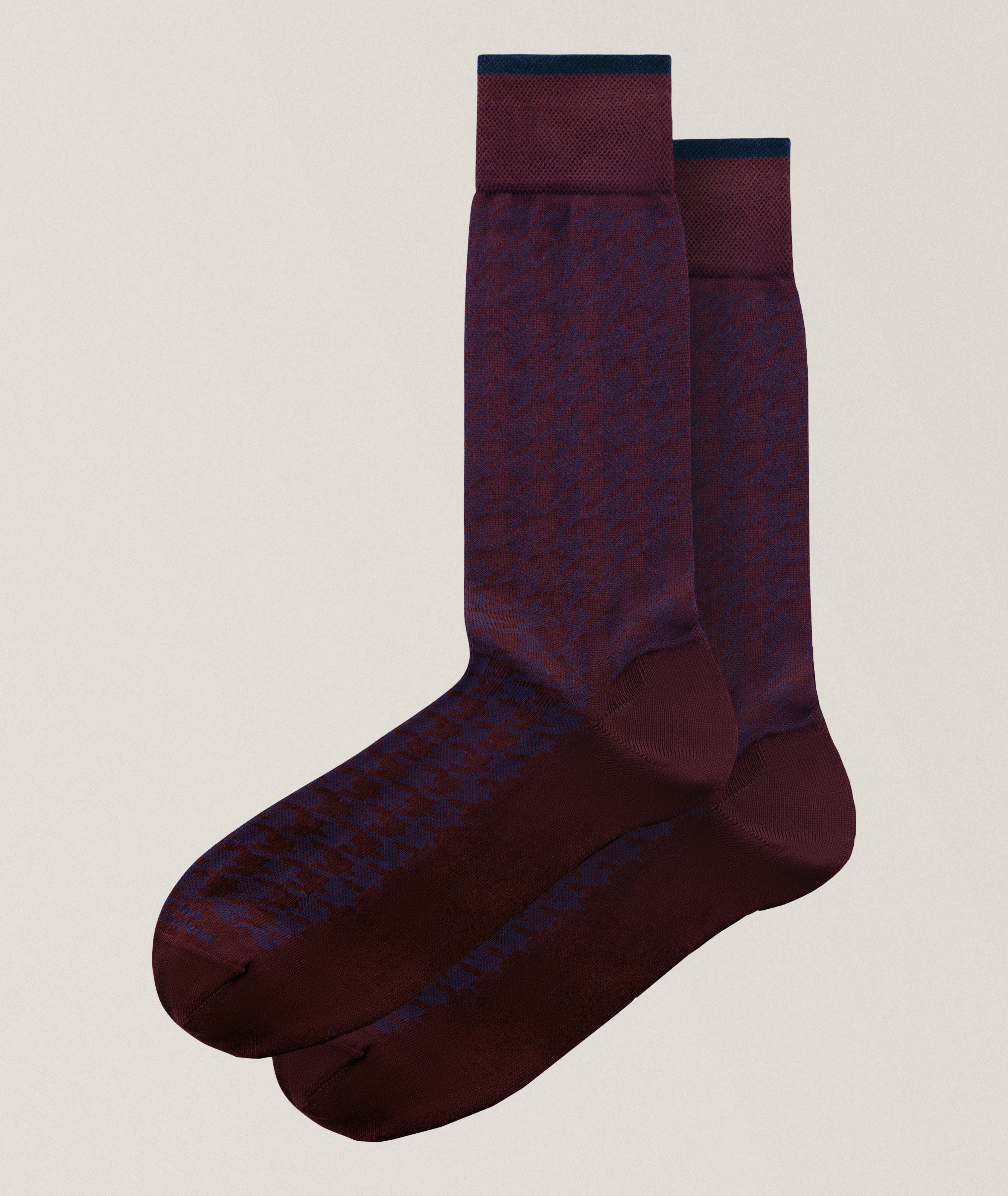 Chaussettes habillées à motif pied-de-poule en mousse de modal image 0