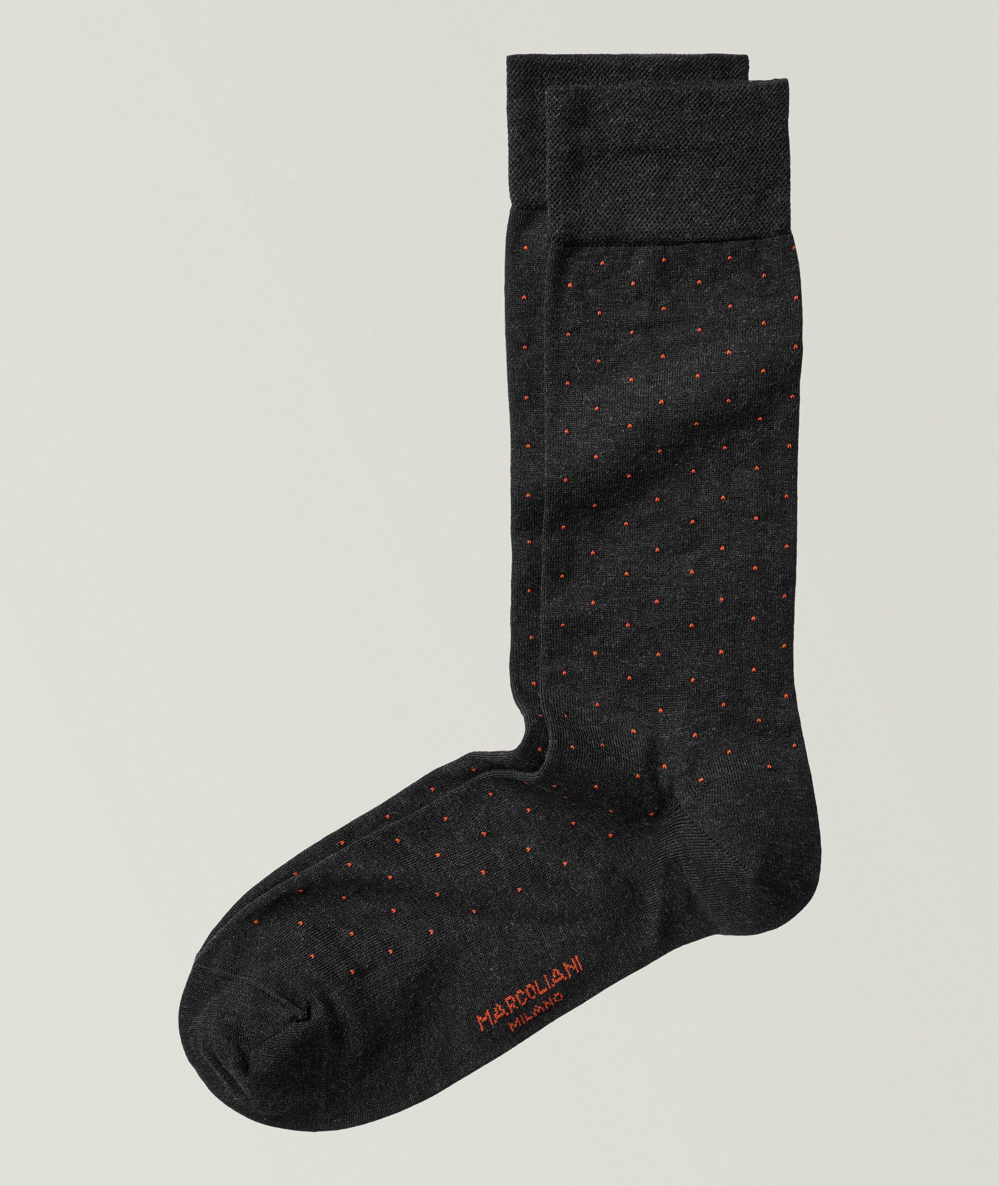 Chaussettes en mélange de coton pima à motif pointillé image 0