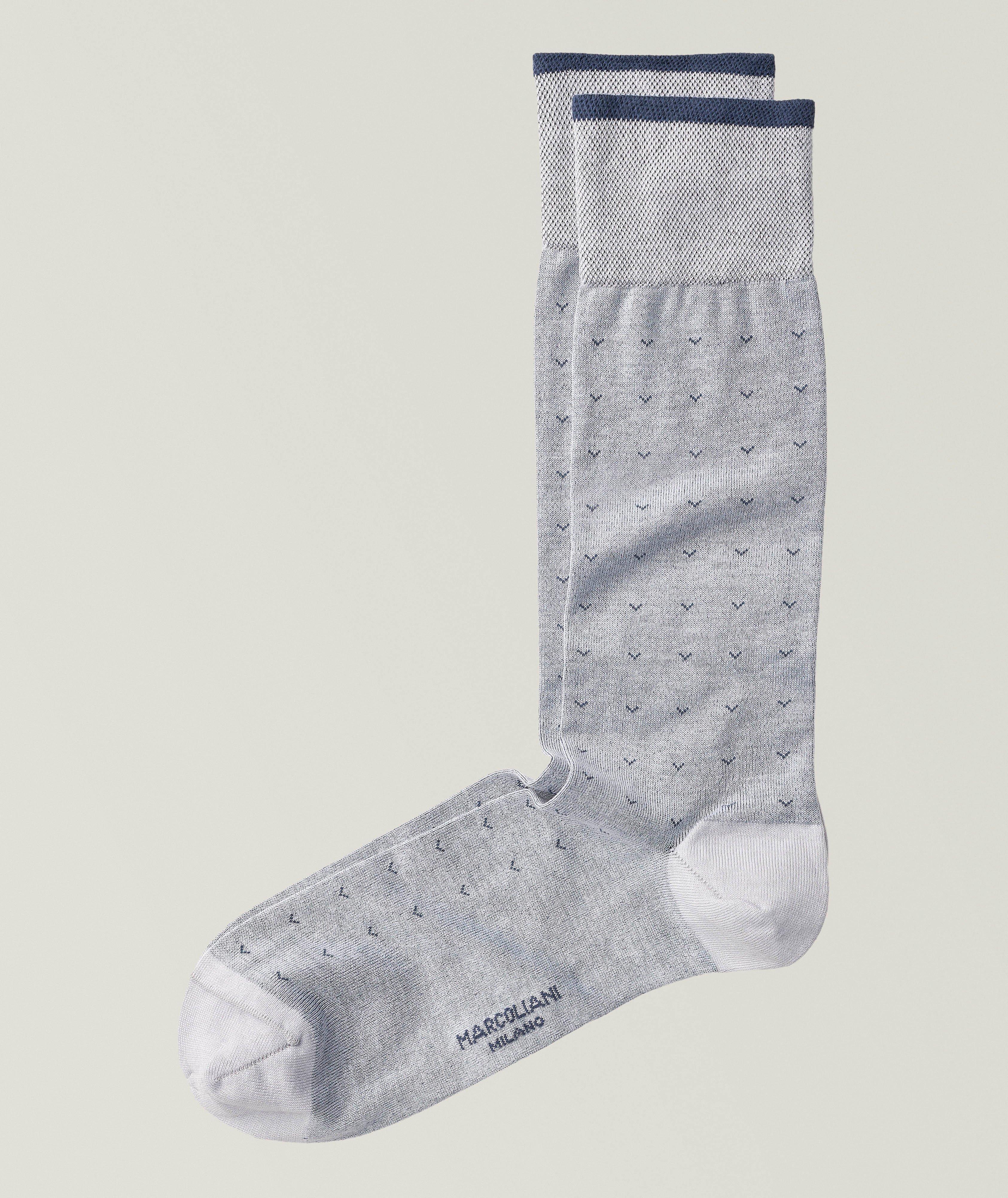 Chaussettes en mélange de coton pima à motif de V image 0