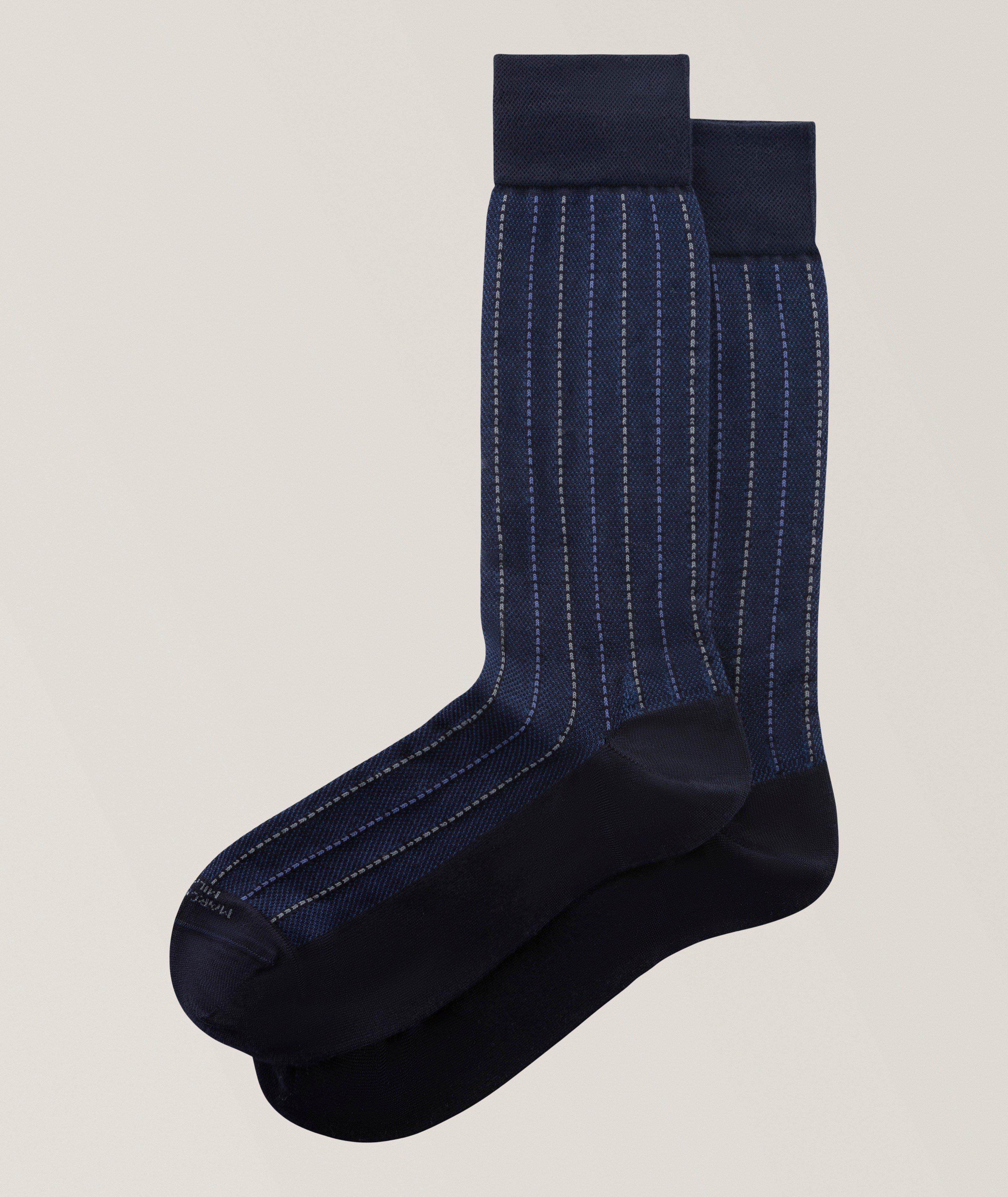Piqué Pinstripe Mousse of Modal Dress Socks image 0