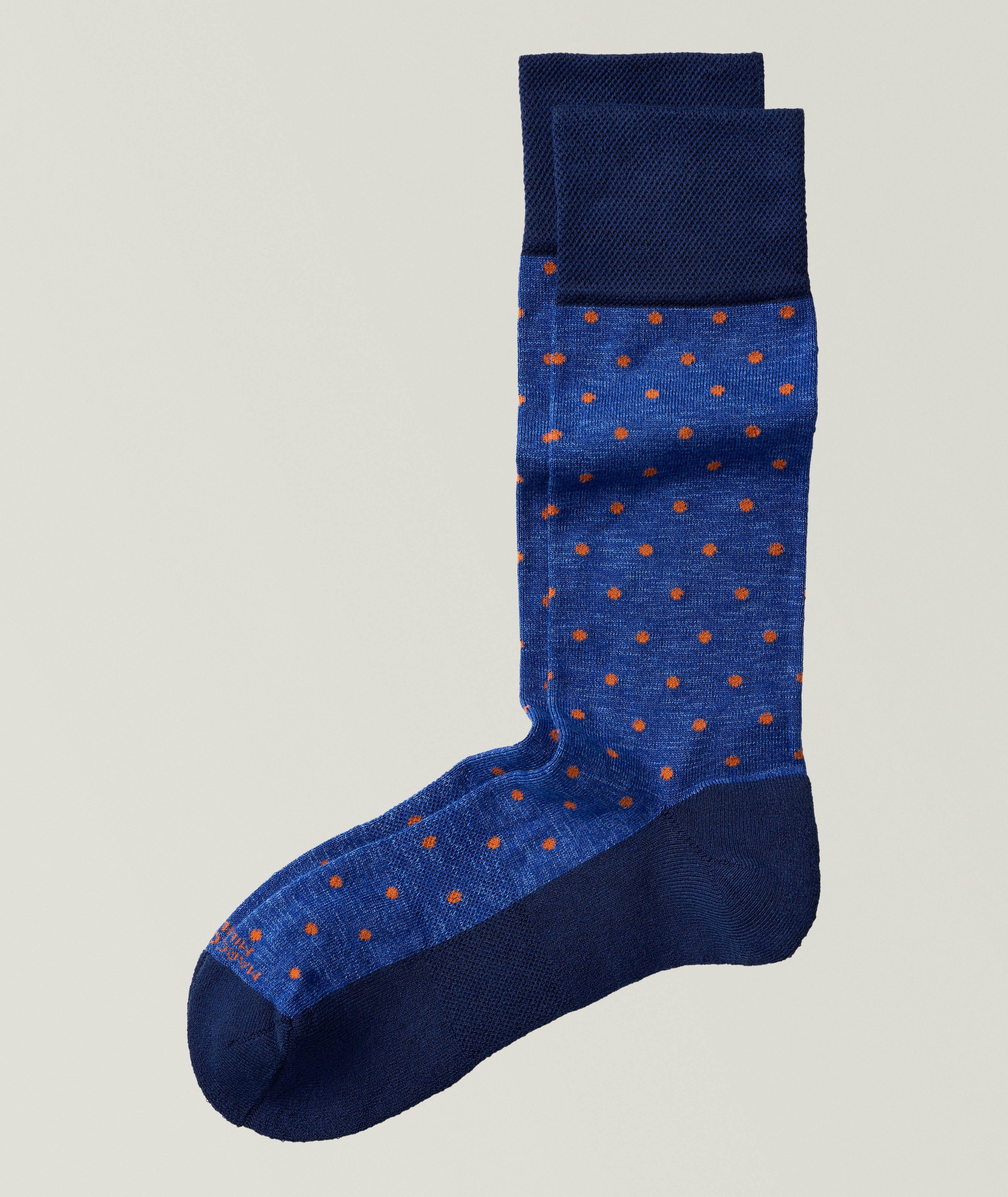 Chaussettes en mélange de coton pima à pois image 0
