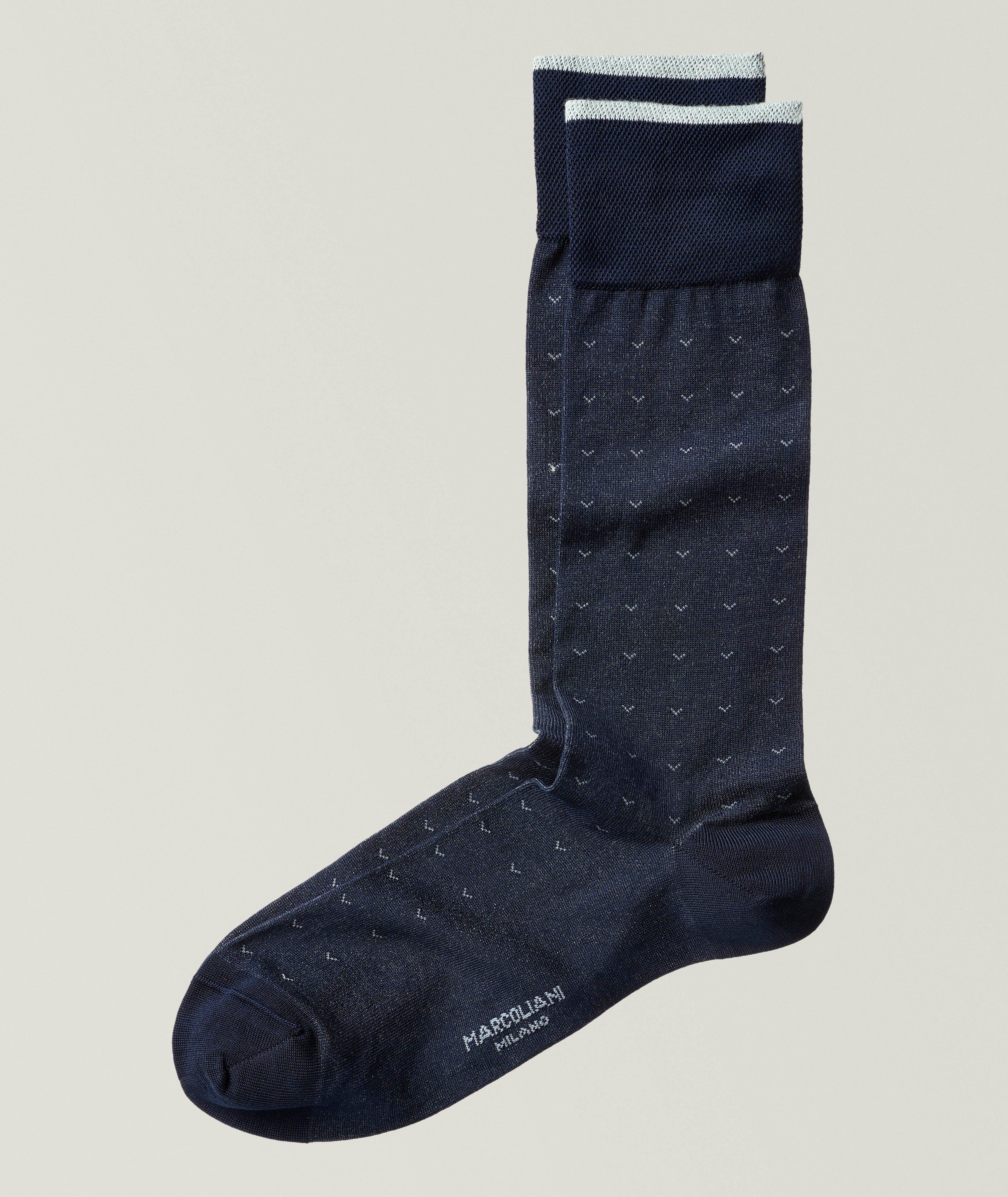 Chaussettes en mélange de coton pima à motif de V image 0