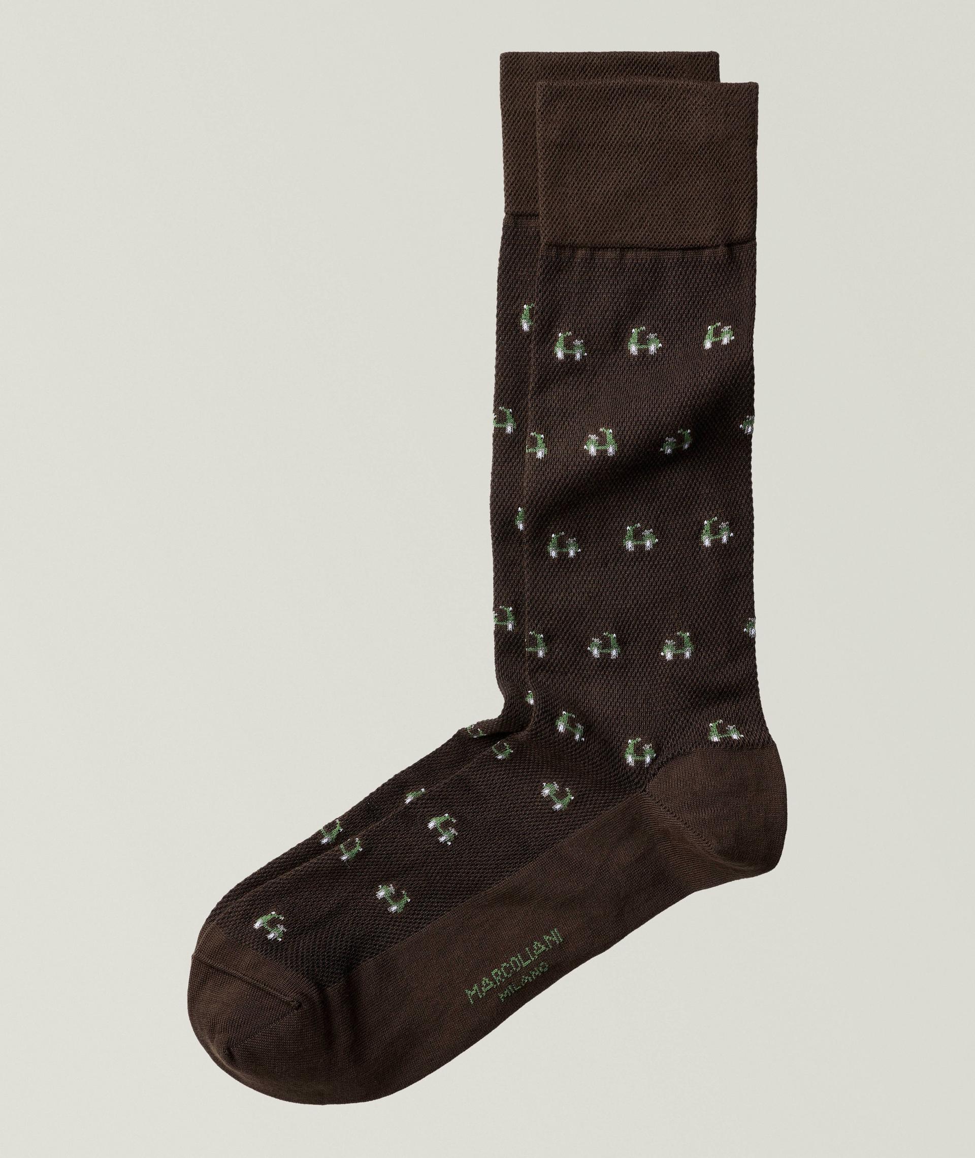 Chaussettes en mélange de coton pima à motif de scooters image 0