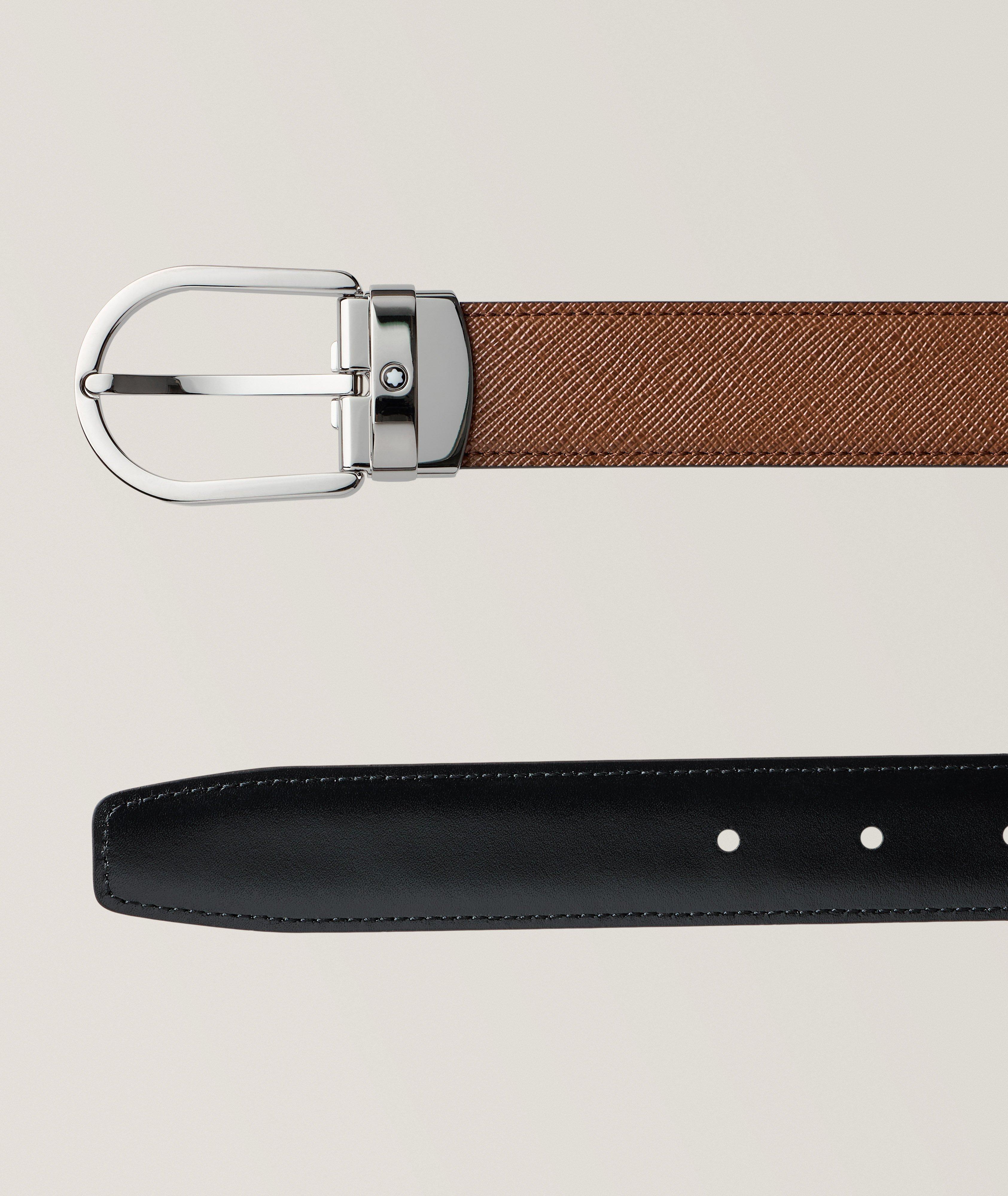 Reversible Horseshoe Buckle Leather Belt  image 1