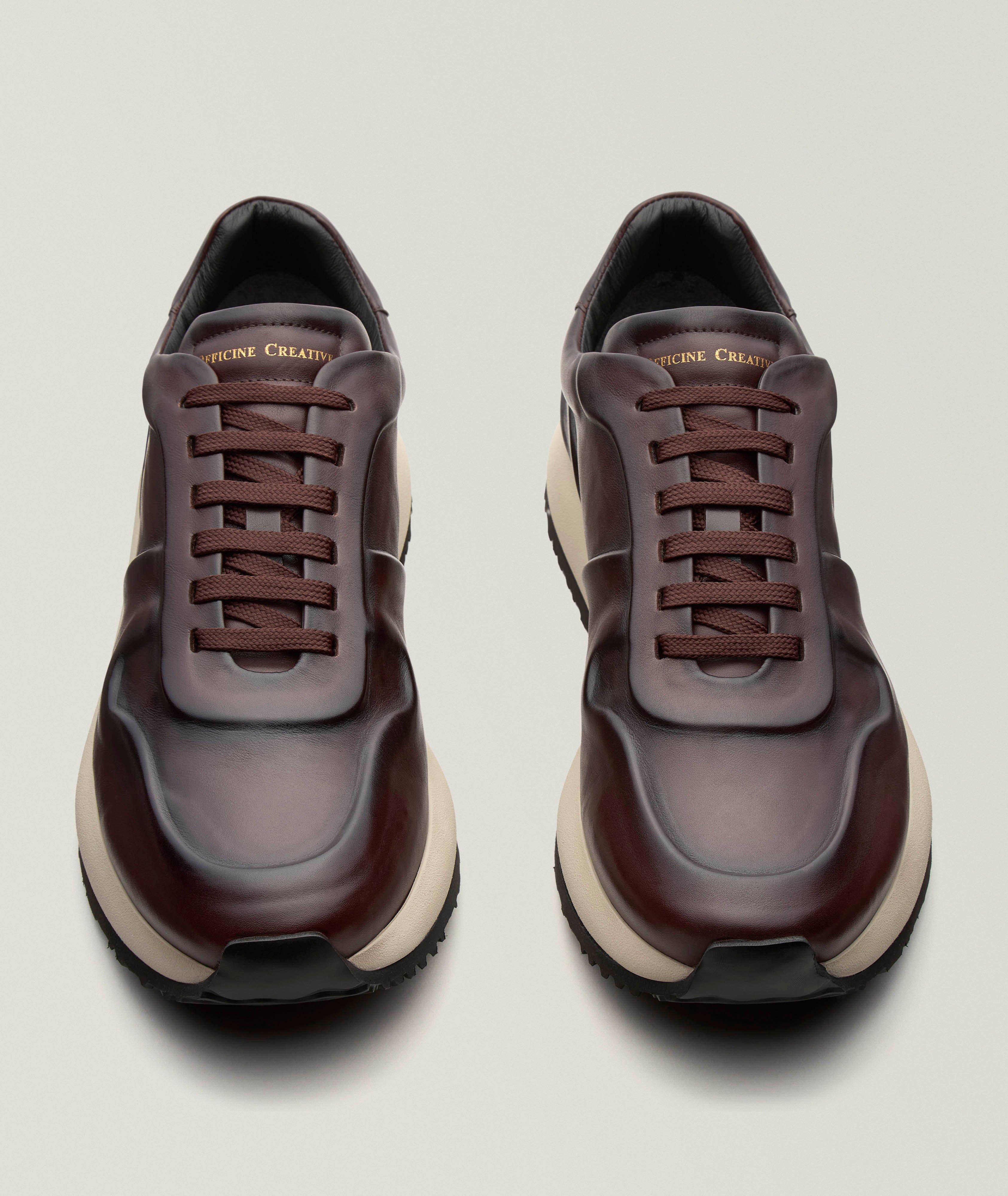 Burnished Leather Trainers image 1